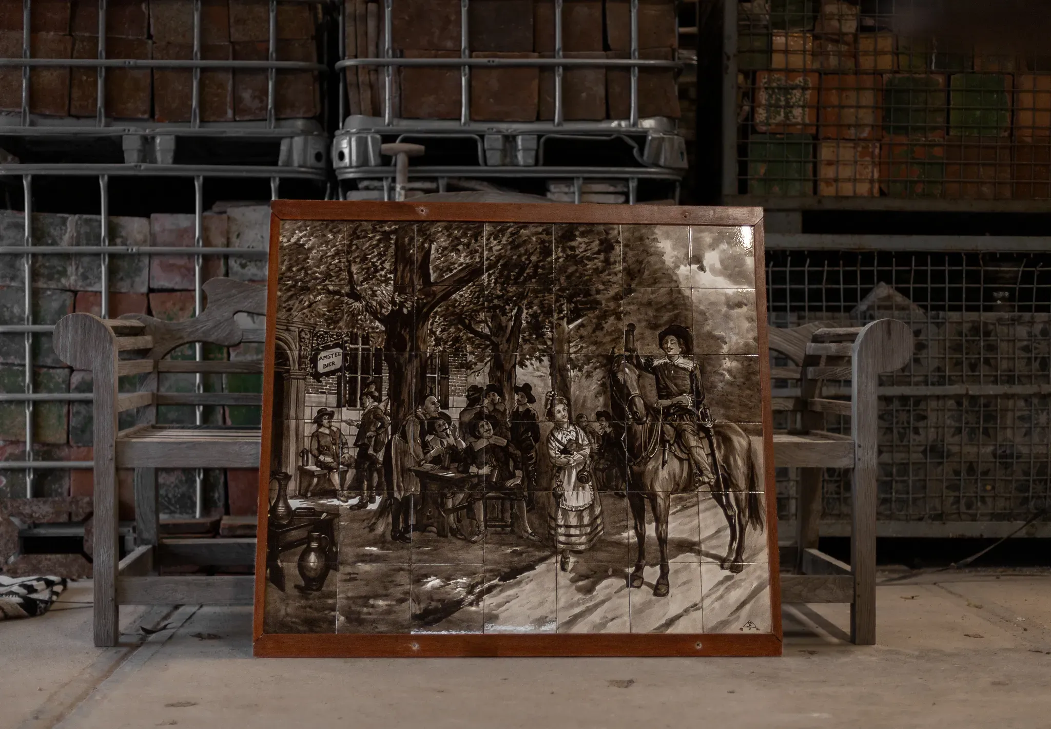 Antique tile panel