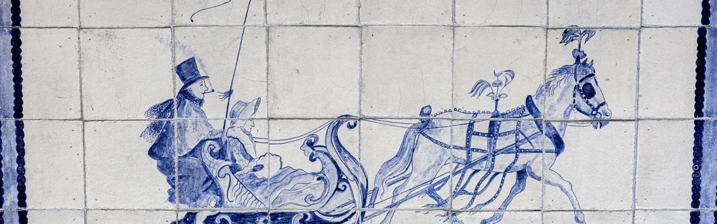 Panneau ancien en carreaux bleu de Delft
