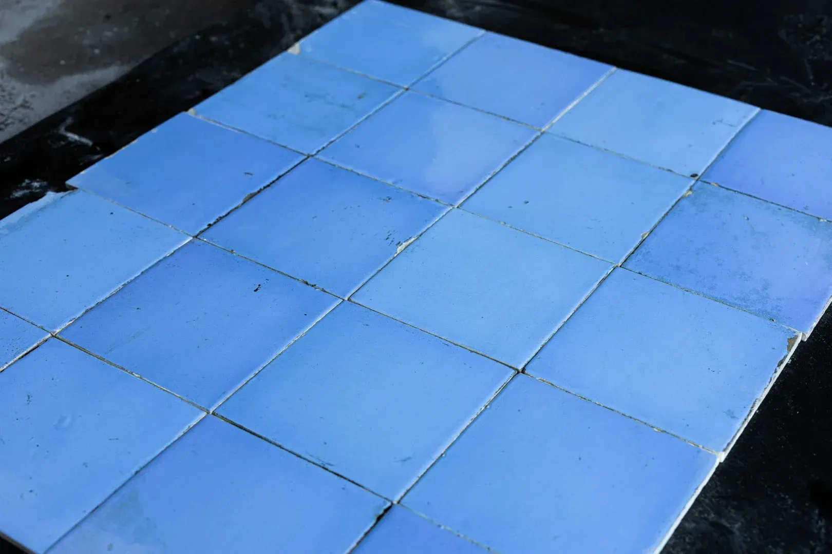 Carreaux muraux anciens bleus
