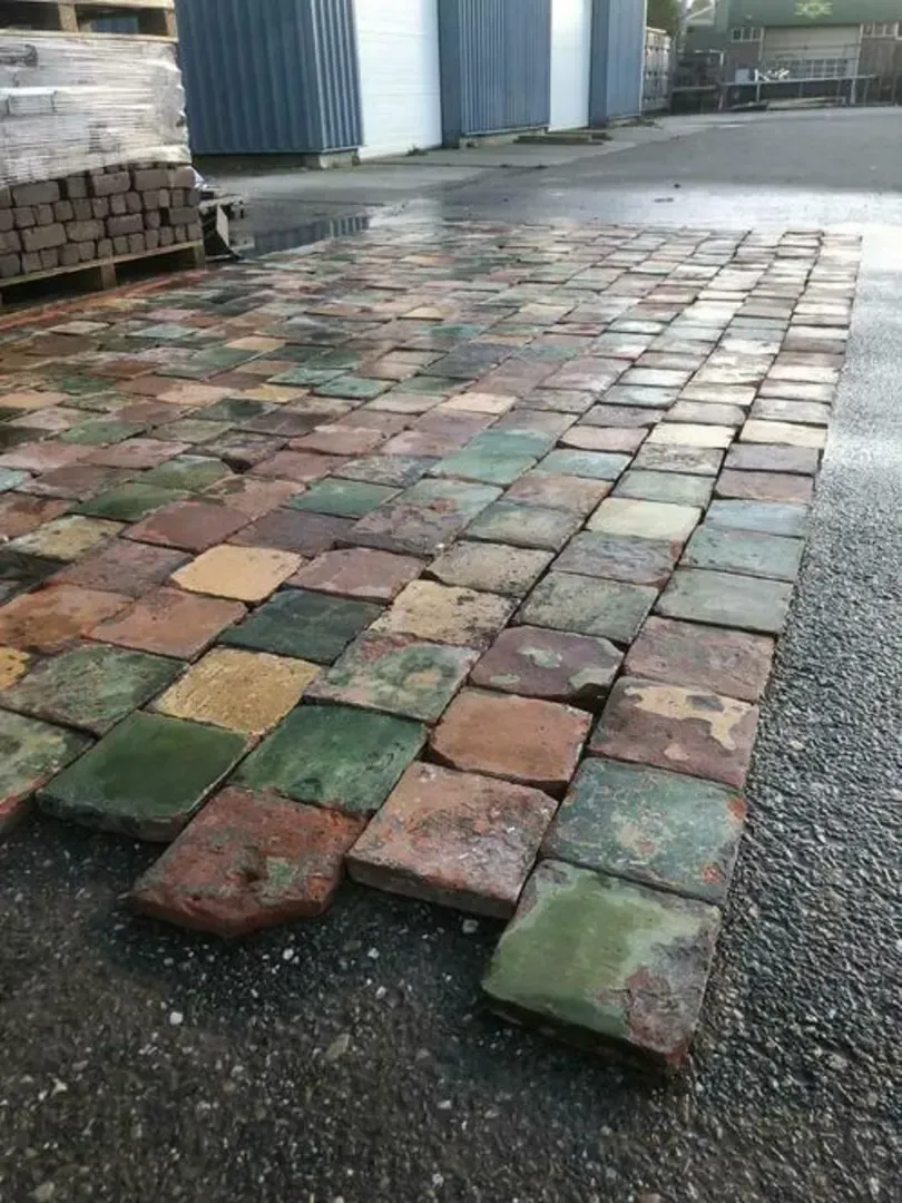 Antique terracotta floor tiles