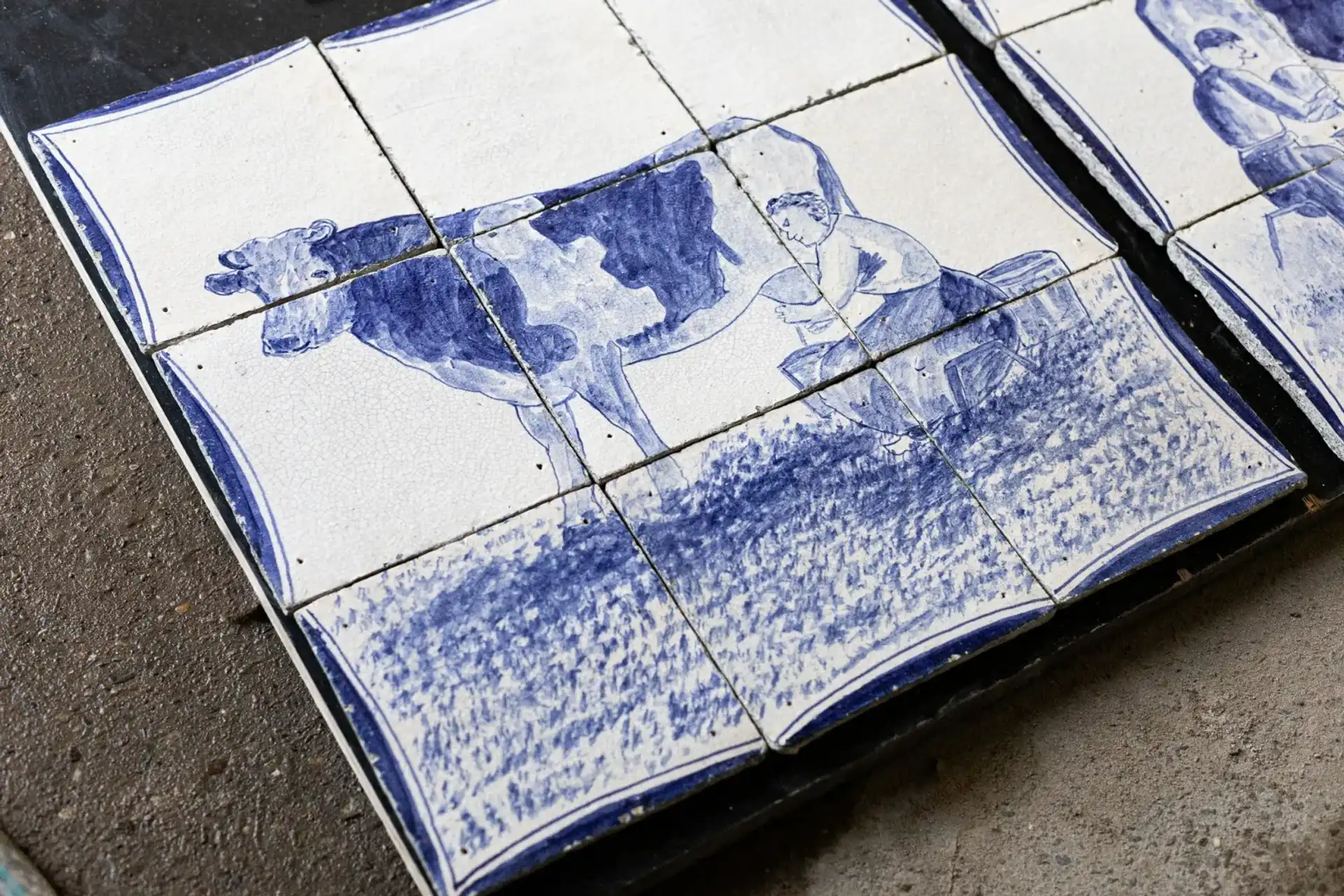Authentiek Oud Tegel Tableau 9 Tegels