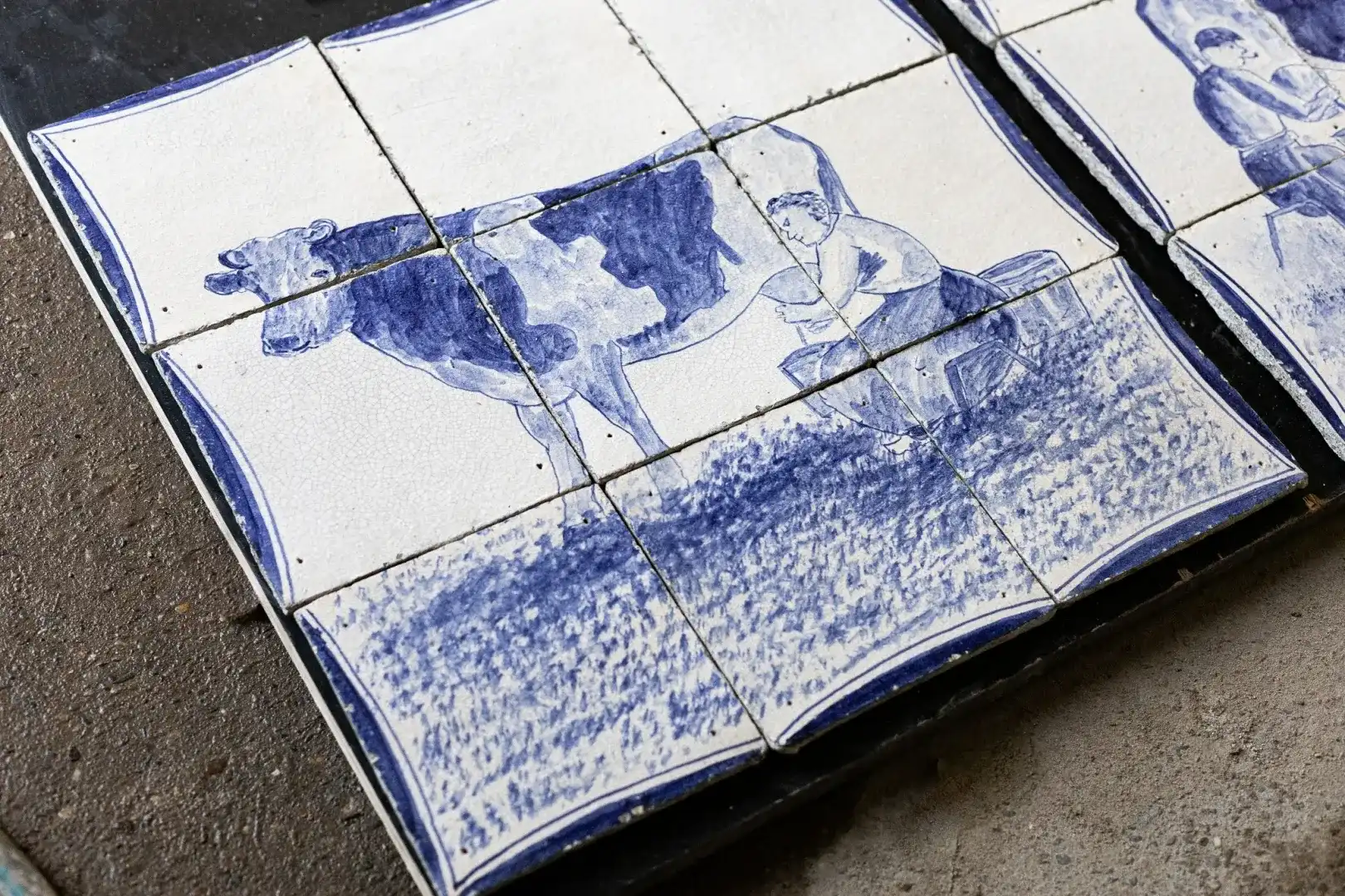 Authentiek Oud Tegel Tableau 9 Tegels