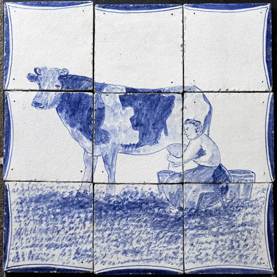 Delfts Blauwe Handgeschilderde Tegels Tableau