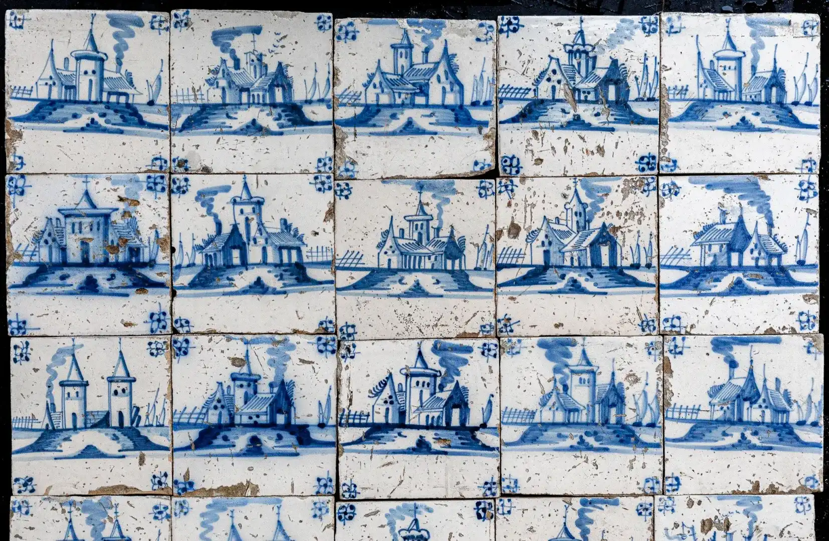 Delftsblauwe Antieke Tegels