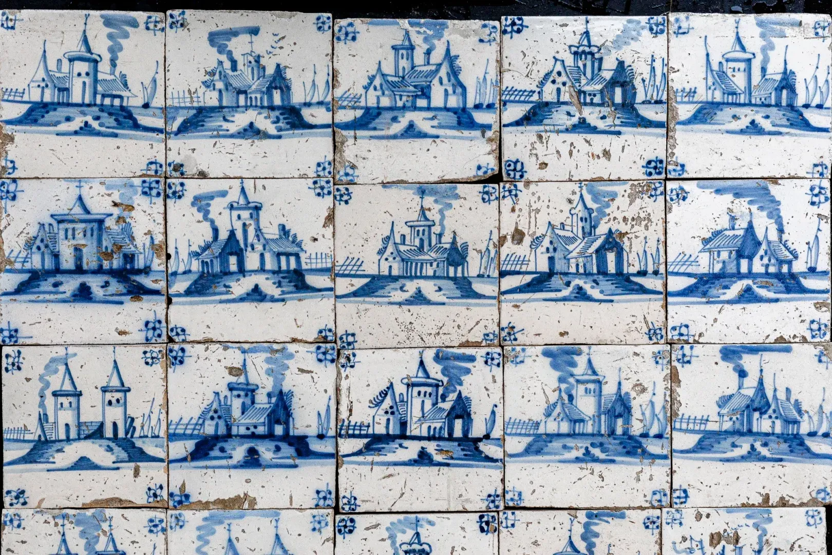 Delftsblauwe Antieke Tegels