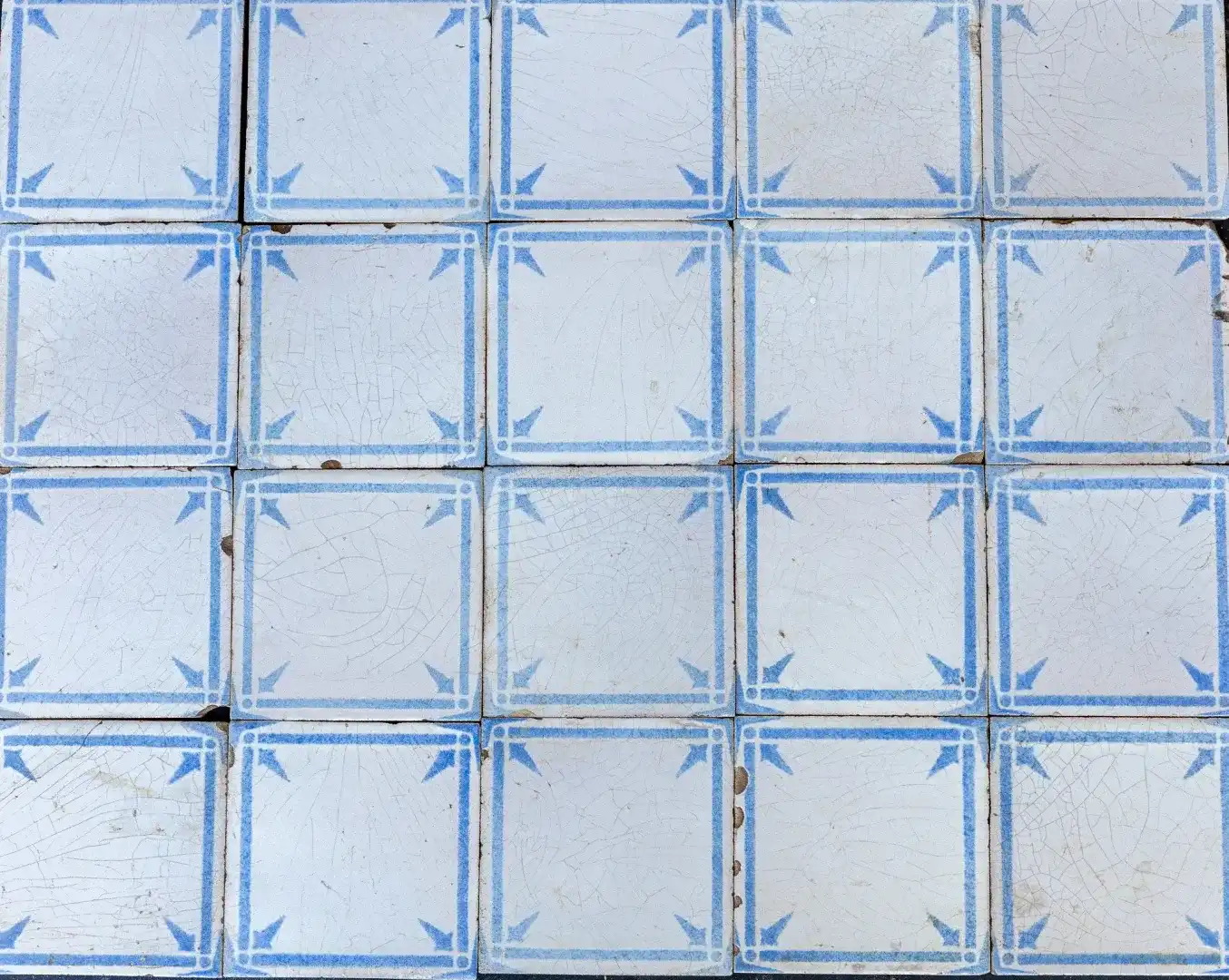 Delftsblauwe Antieke Wandtegels Met Ster 13x13cm