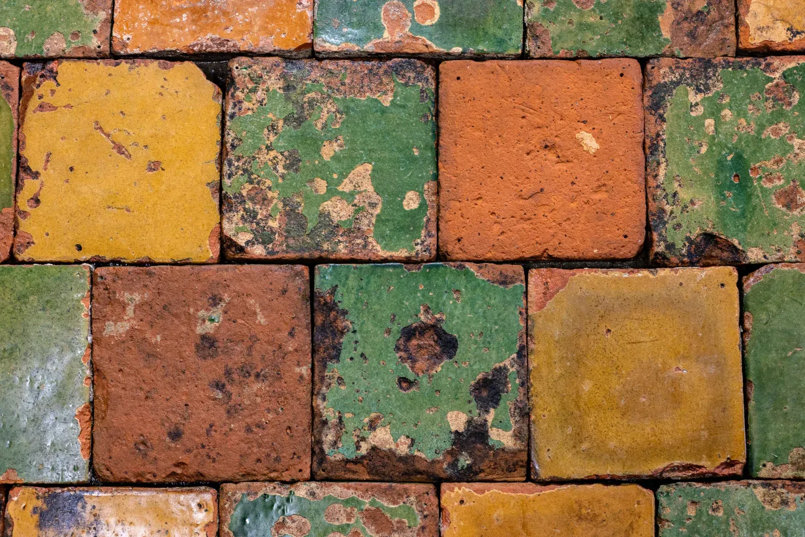 Antique terracotta floor tiles