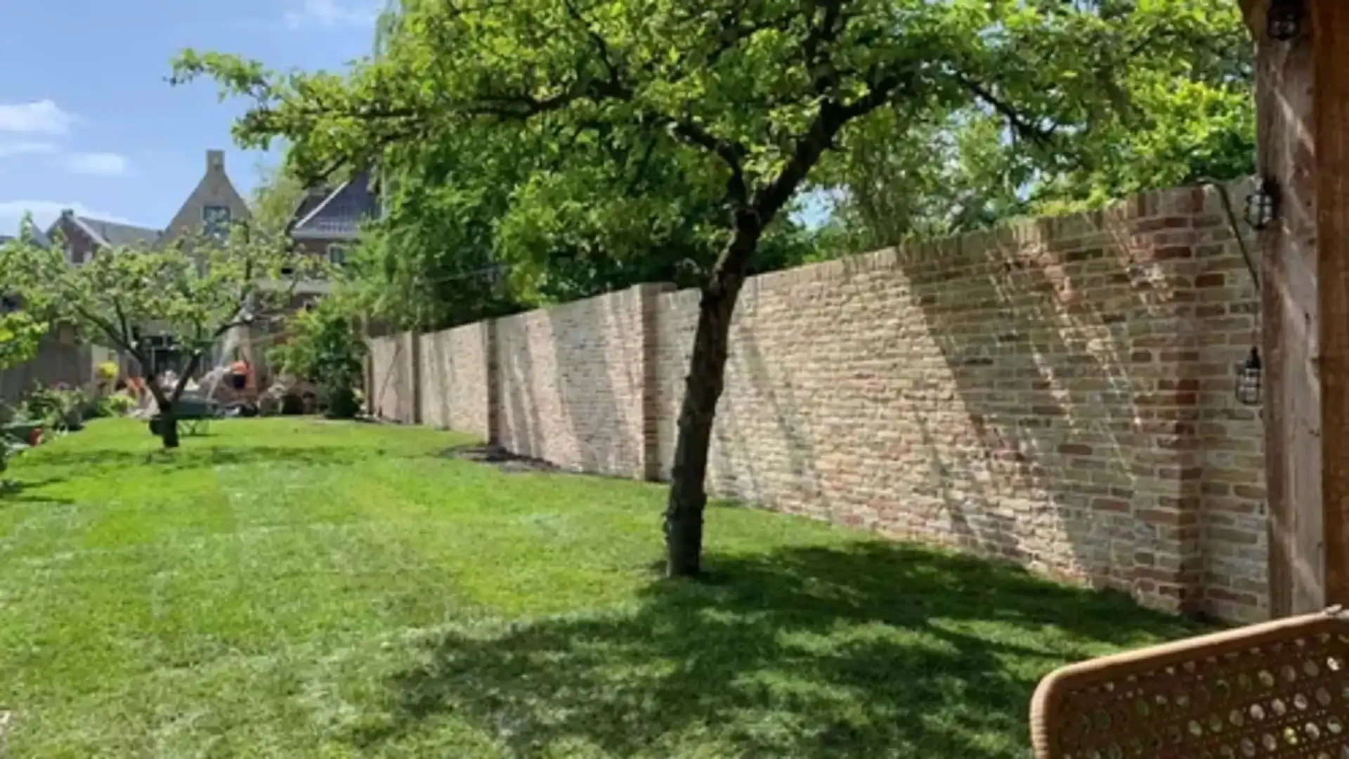 Muur Van Oude Gele Handvorm Stenen