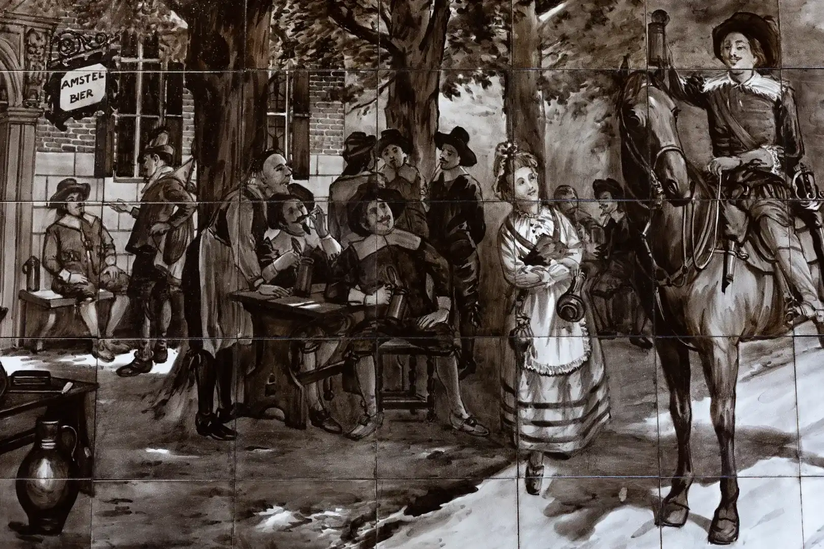 Oud Hollands Tegel Tableau Kunstwerk Antiek