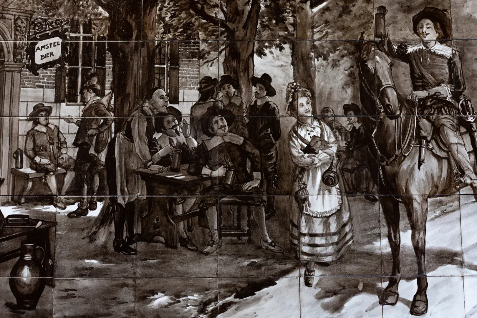 Oud Hollands Tegel Tableau Kunstwerk Antiek