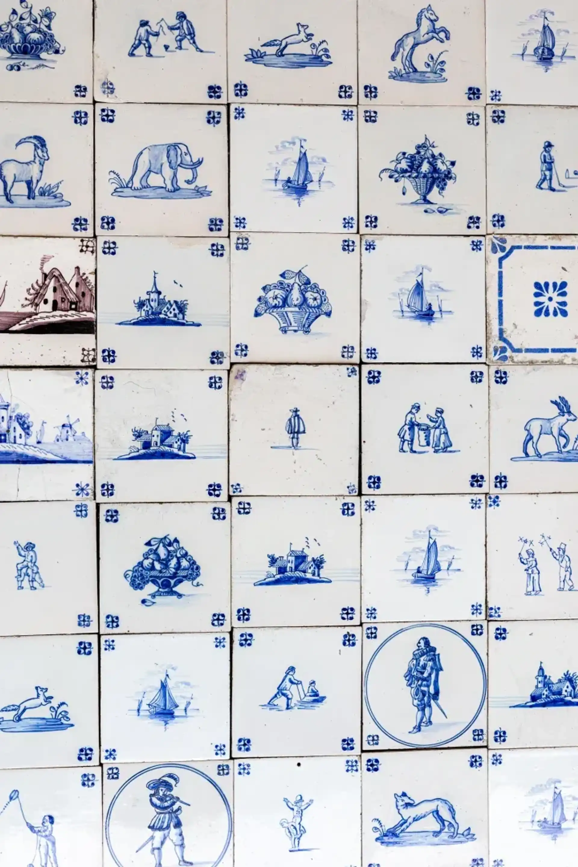 Oud Hollandse Delftsblauwe Tegels Antiek