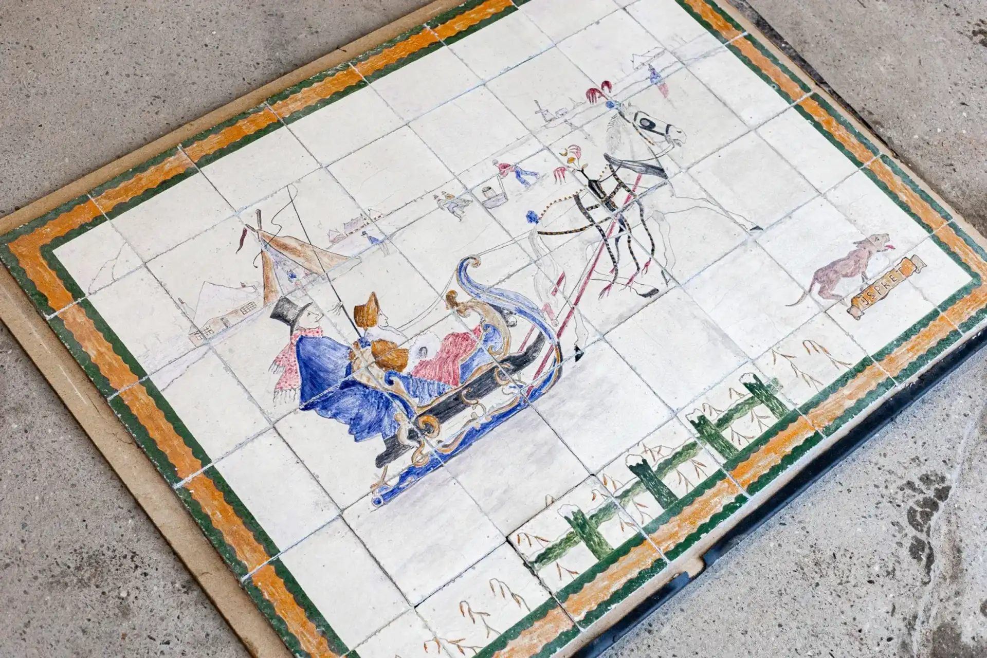 Oud Rustiek Tegel Tableau In Kleur