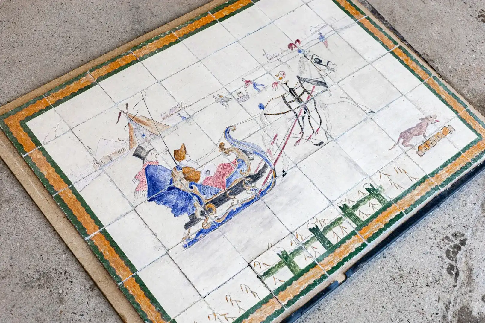 Oud Rustiek Tegel Tableau In Kleur