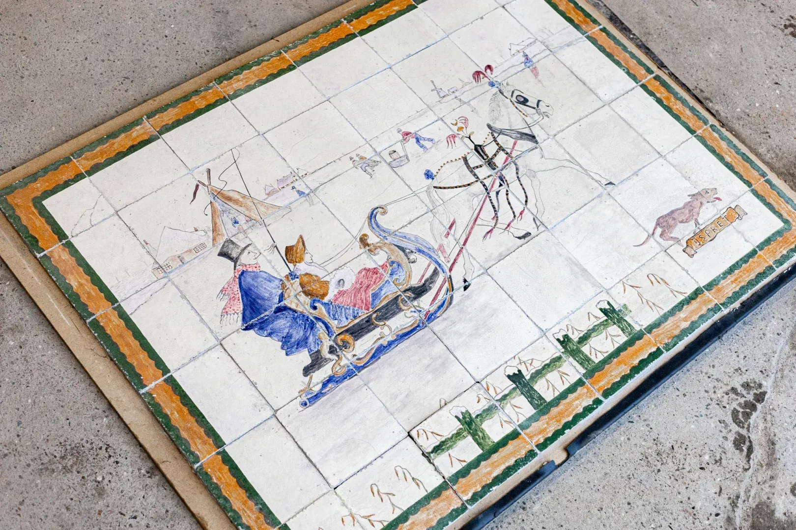 Oud Rustiek Tegel Tableau In Kleur