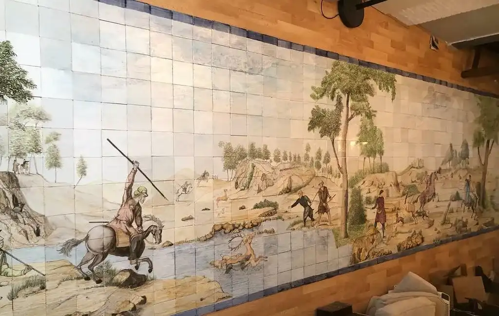 Oud Tegel Tableau Handgeschilderd