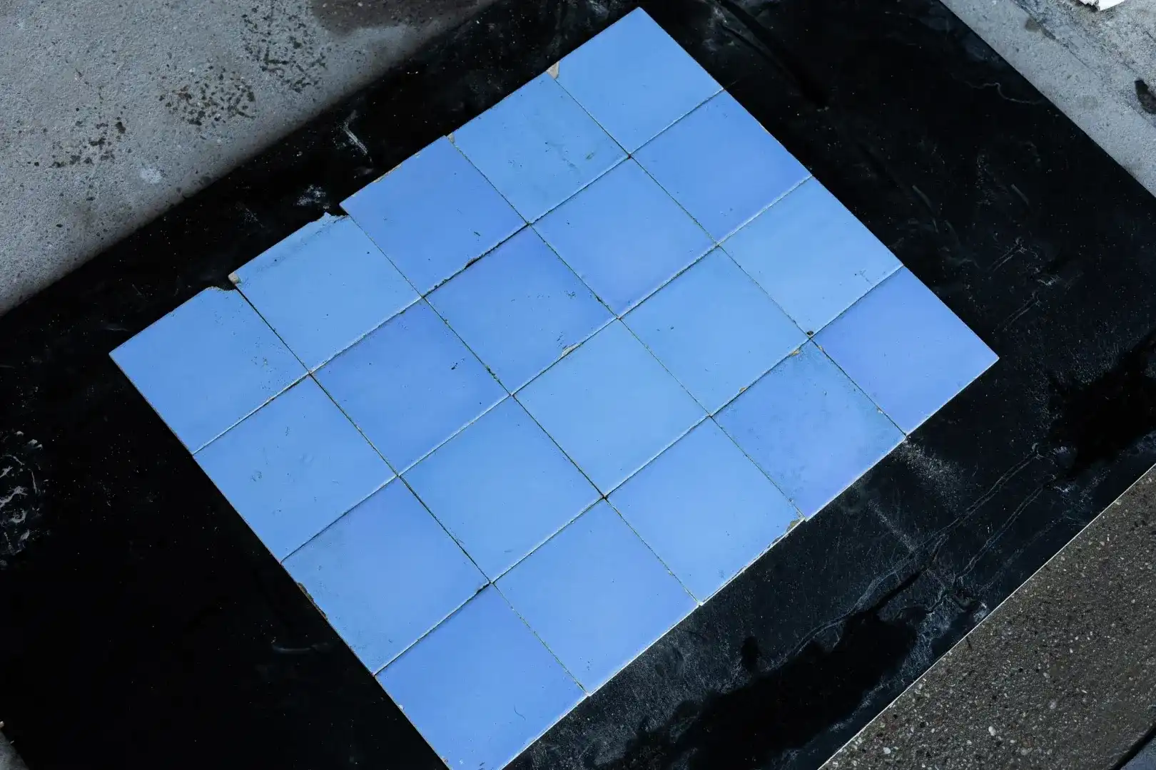 Oude Antieke Blauwe Wandtegels