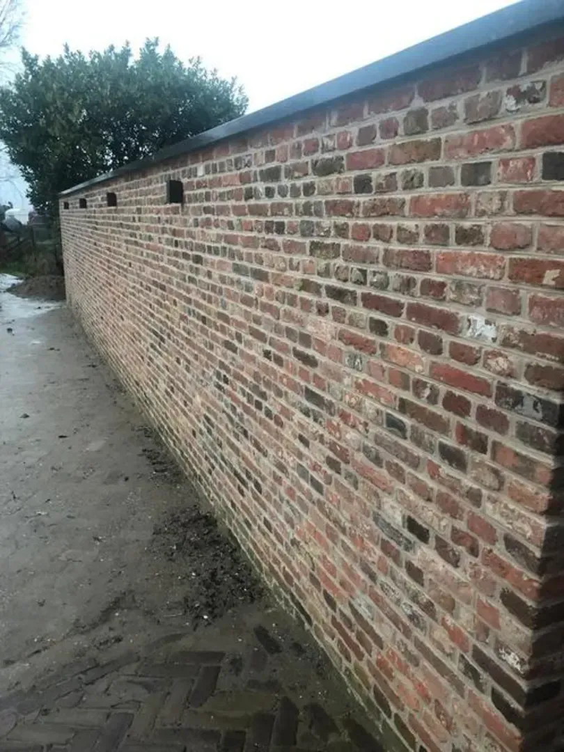 Old masonry bricks cleaned of mortar