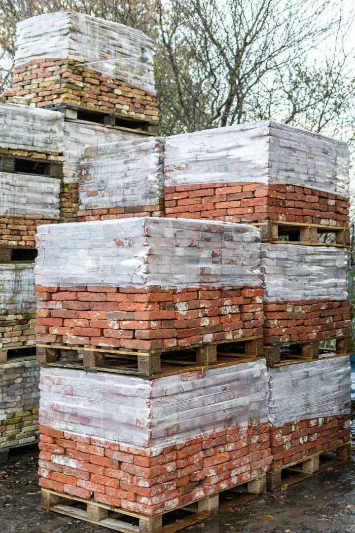 Old red facing and masonry bricks