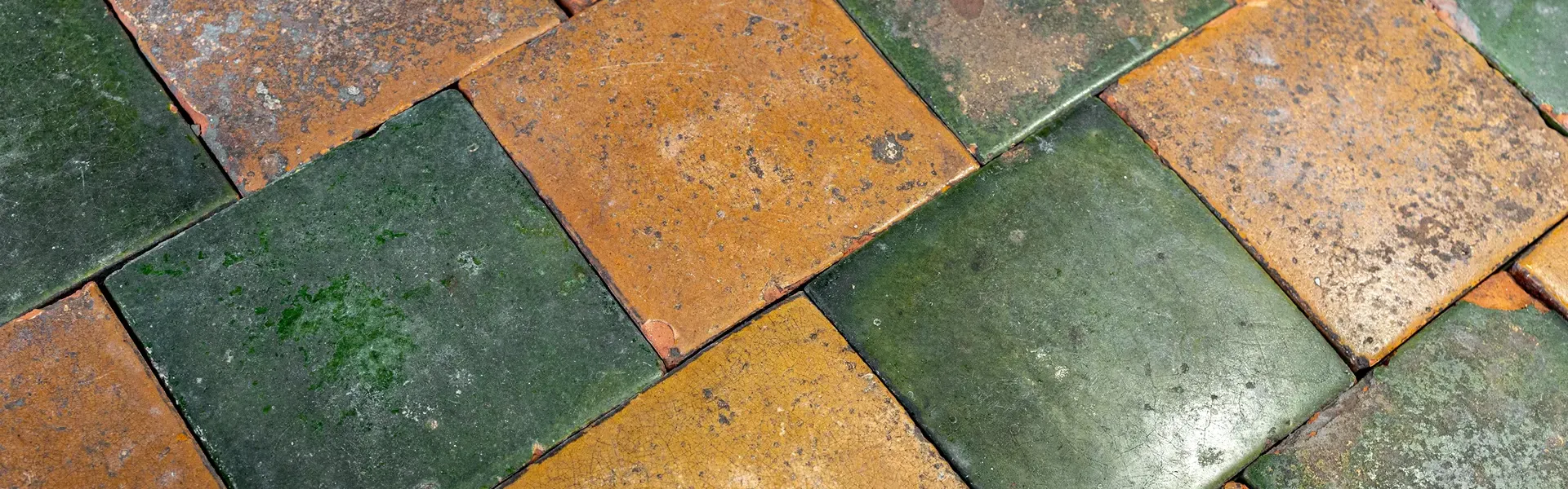 Antique terracotta floor tiles