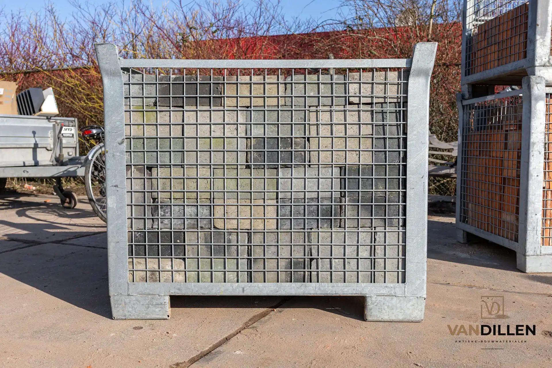 Antieke Franse Vloertegels Grijs Gesmoord Blauw Gesmoord