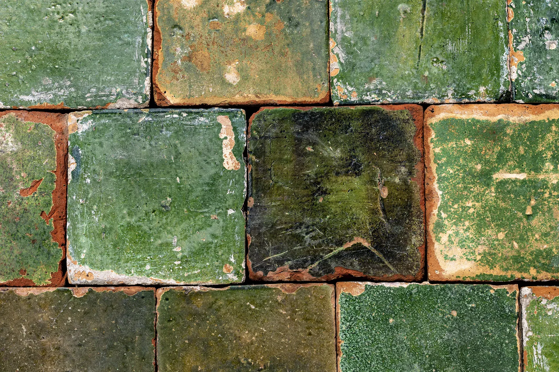 Good-quality antique glazed tiles