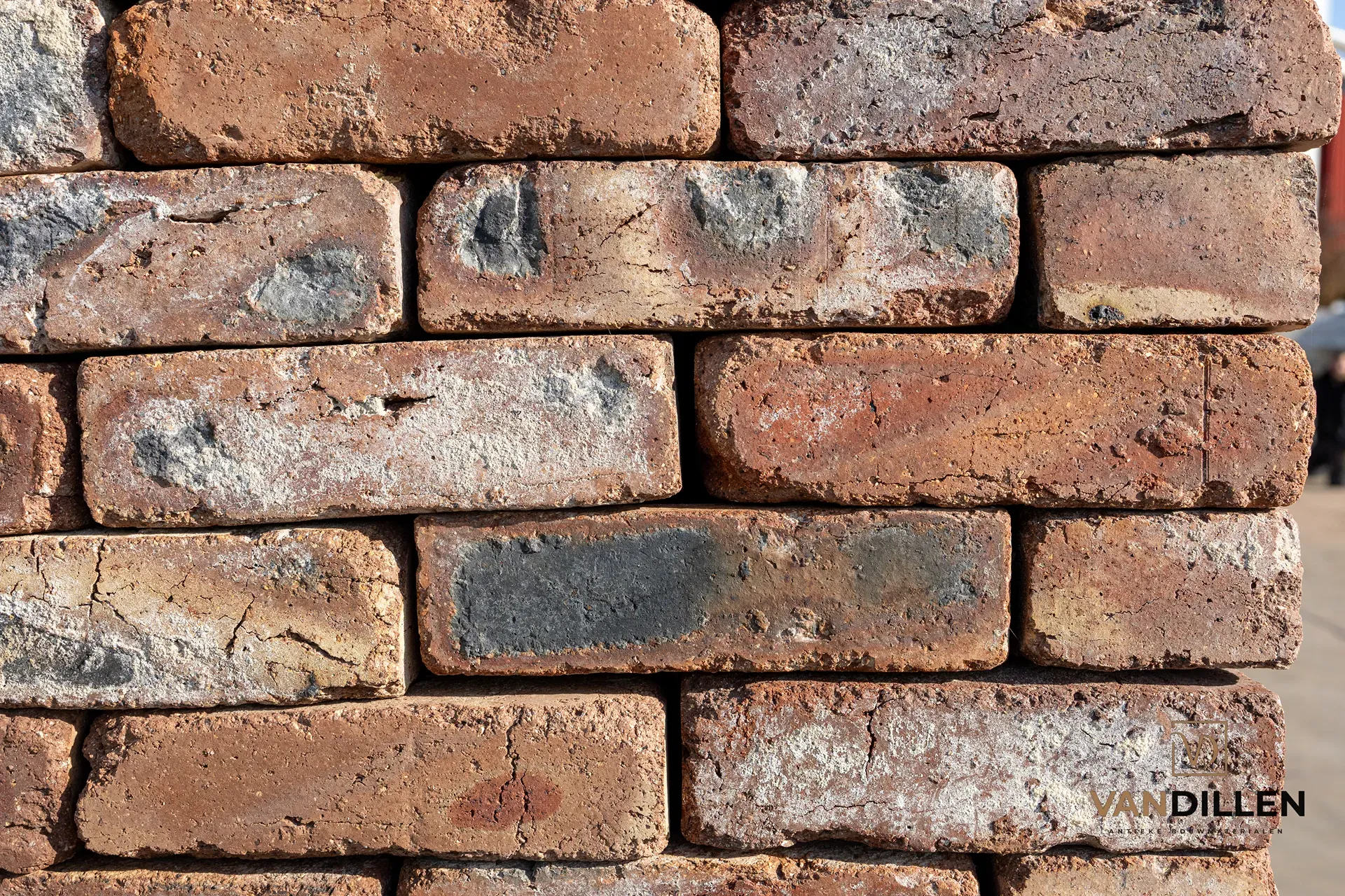 Antique handmade and moulded bricks, 21.5 x 5.5 cm