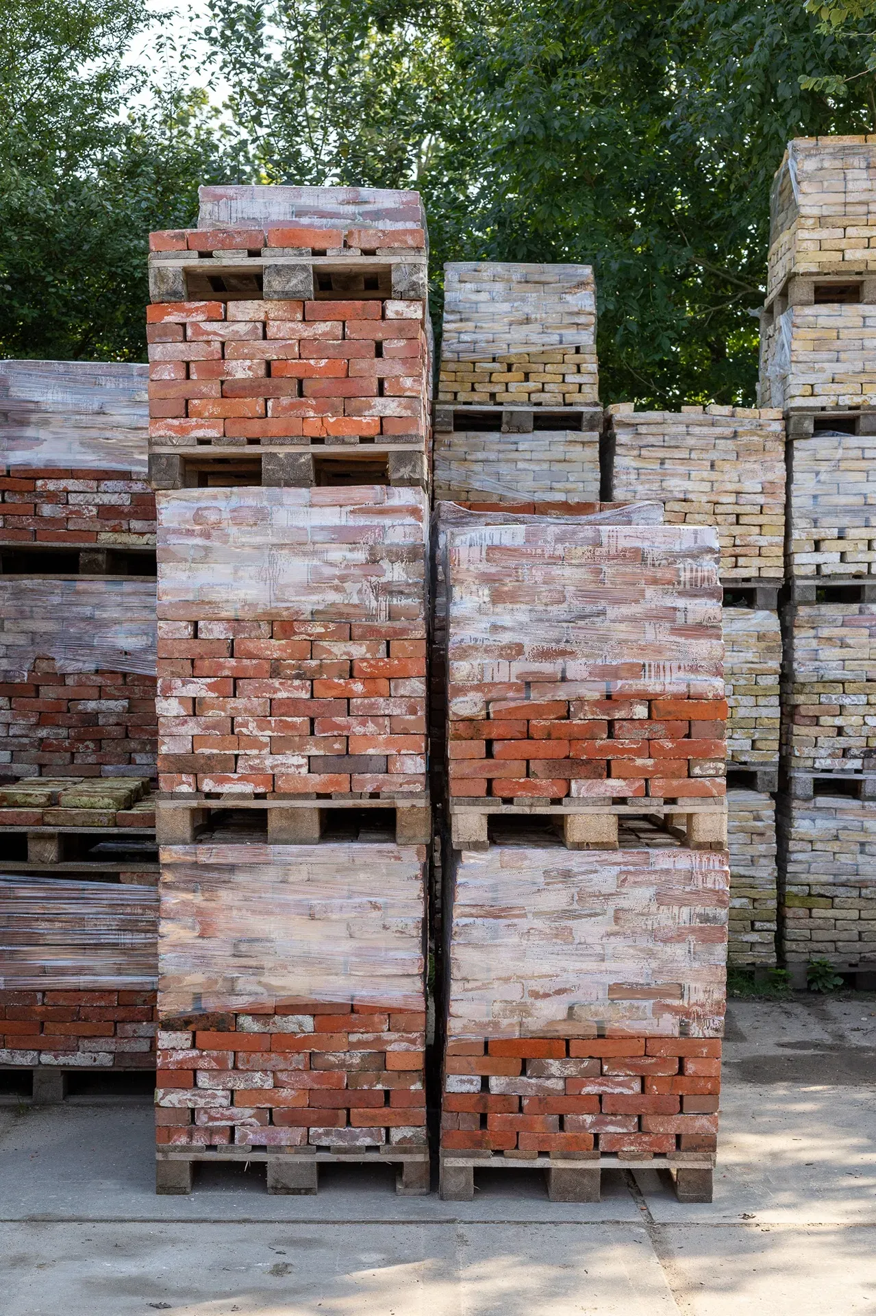Antique red bricks