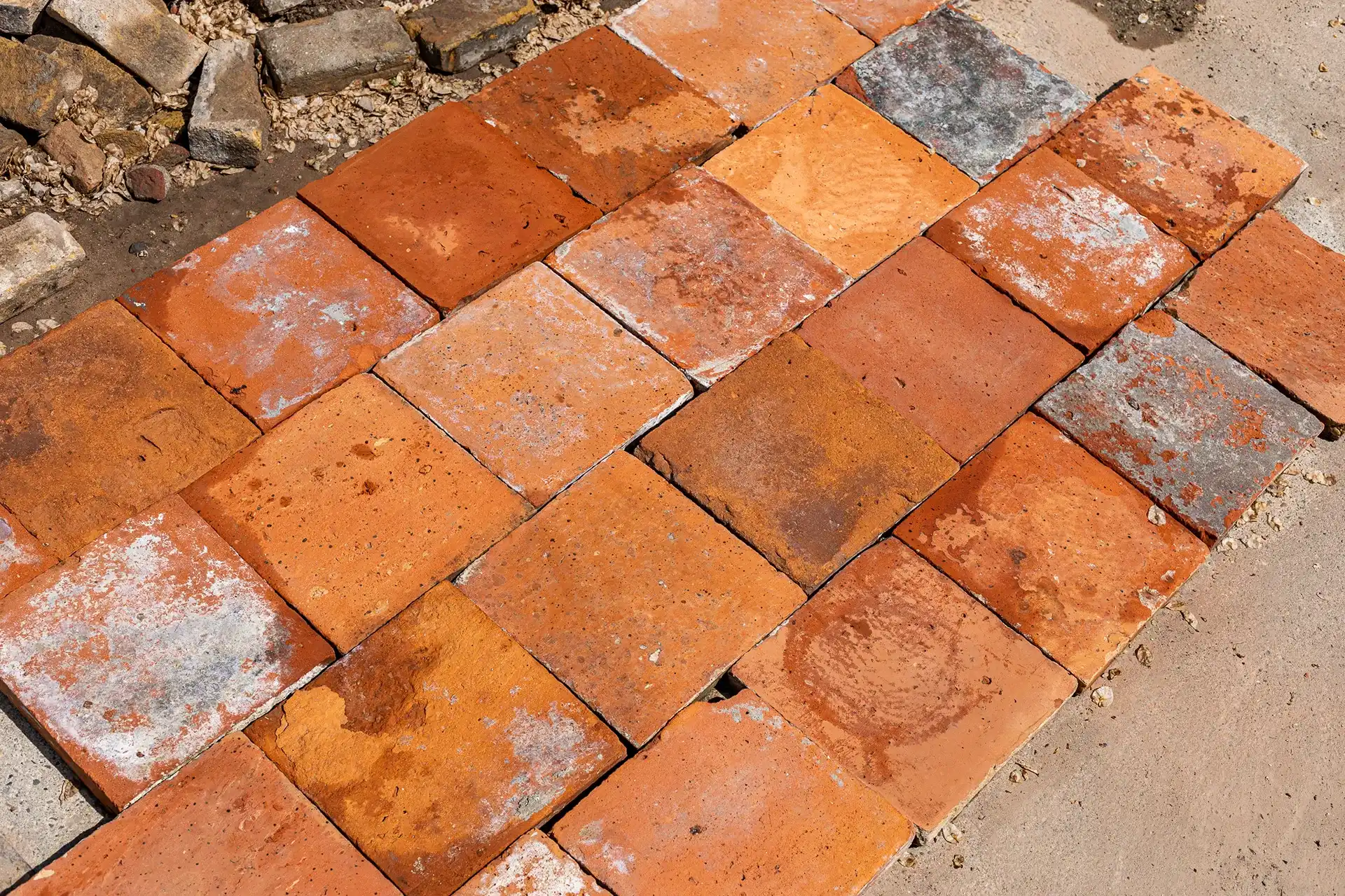 Antieke Terracotta Tegels