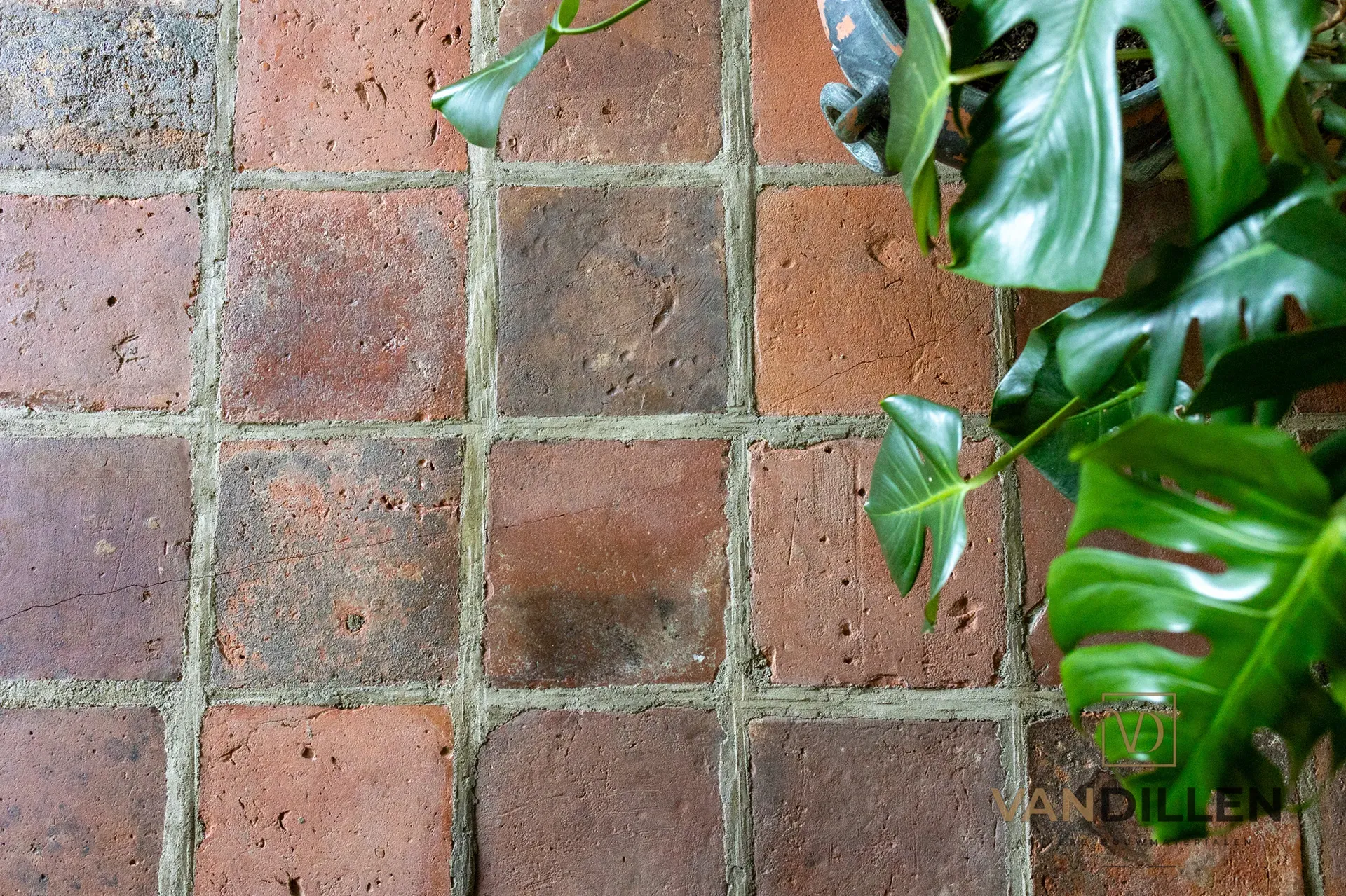 Red farmhouse floor tiles
