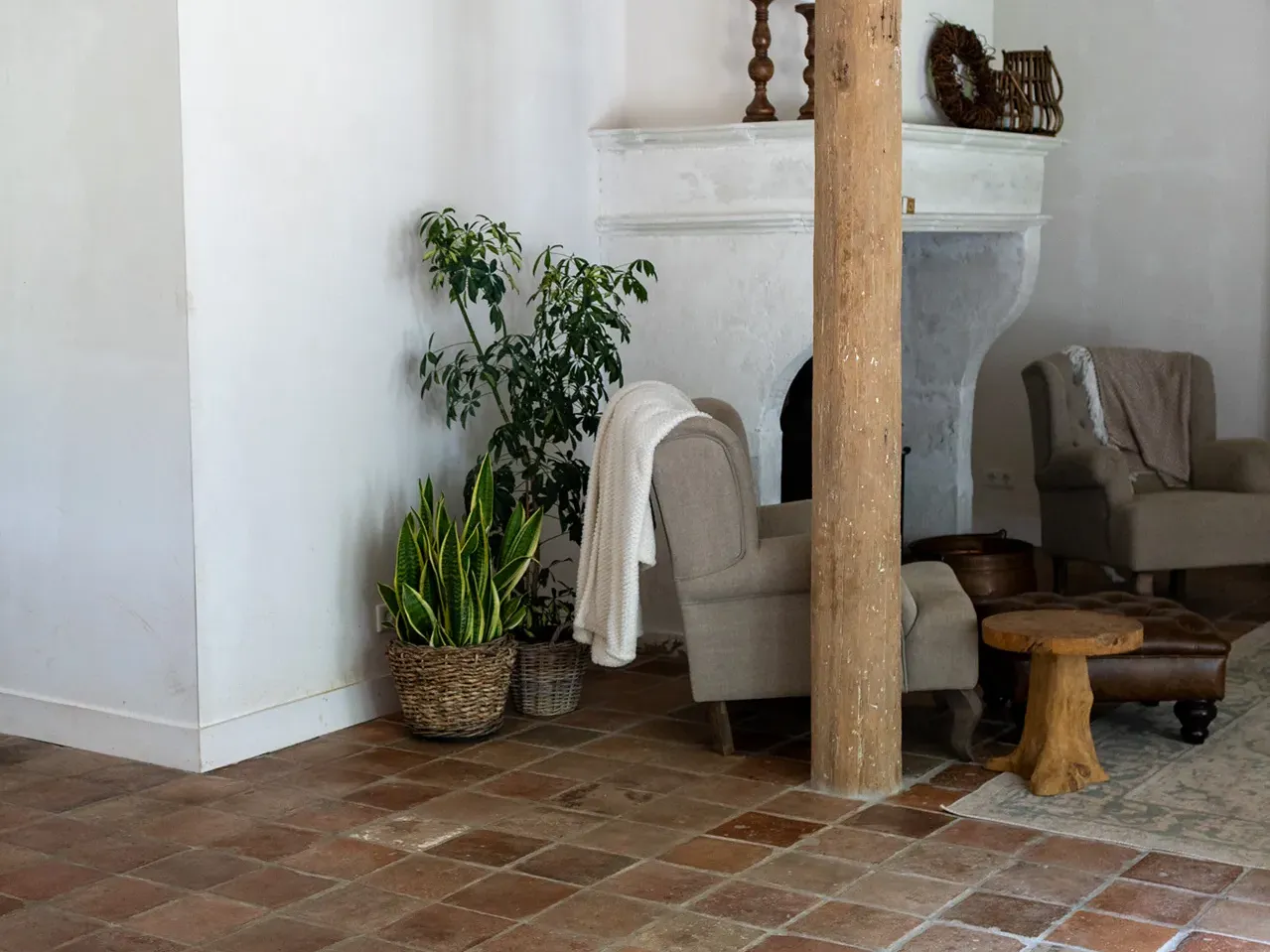 Terracotta farmhouse floor tiles