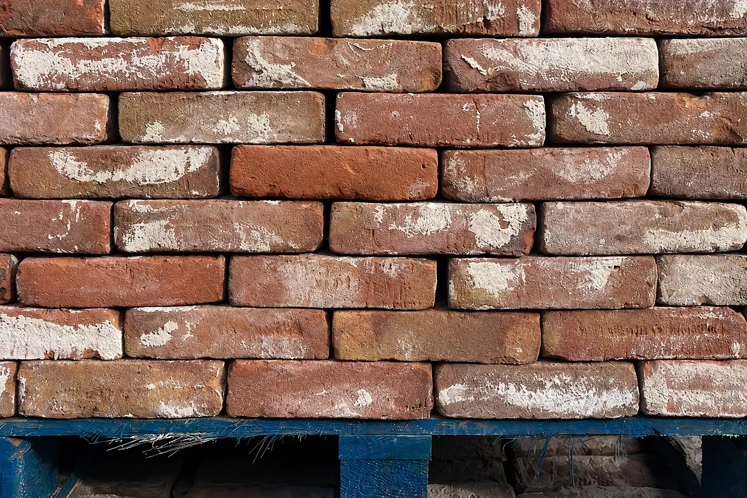 Brown-purple moulded bricks with lime tones, 22 x 5.5