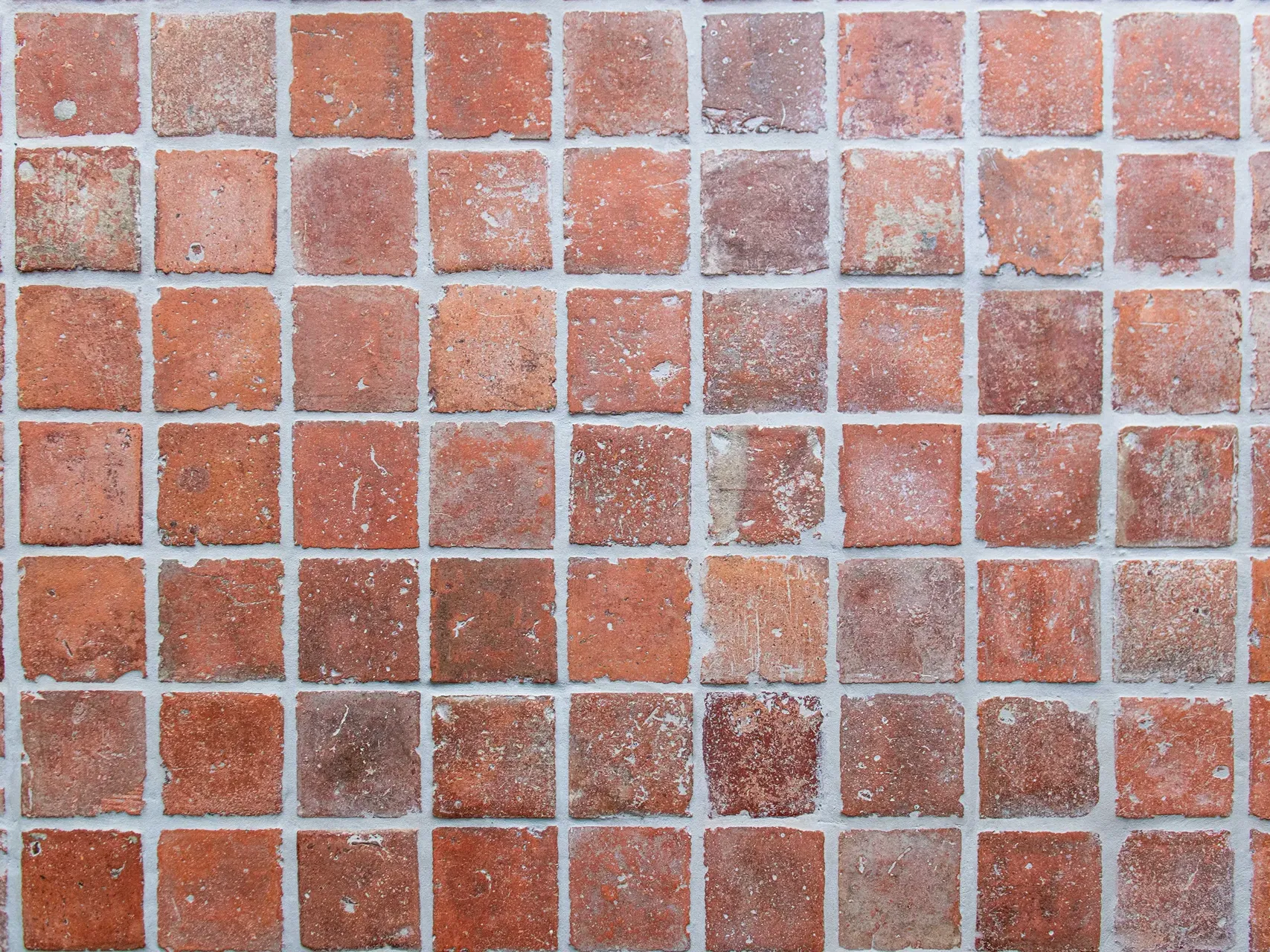 Dark-toned French terracotta floor tiles