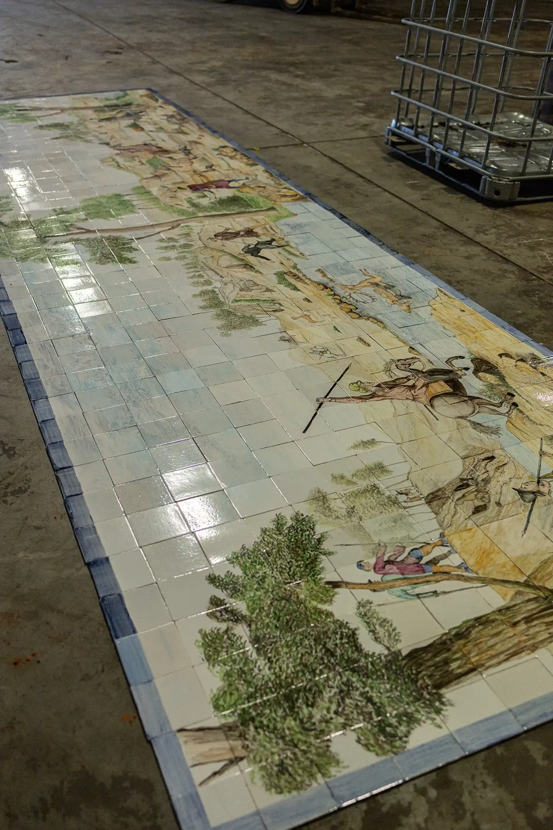 Echt Handgemaakt Antiek Kunstwerk Tableau