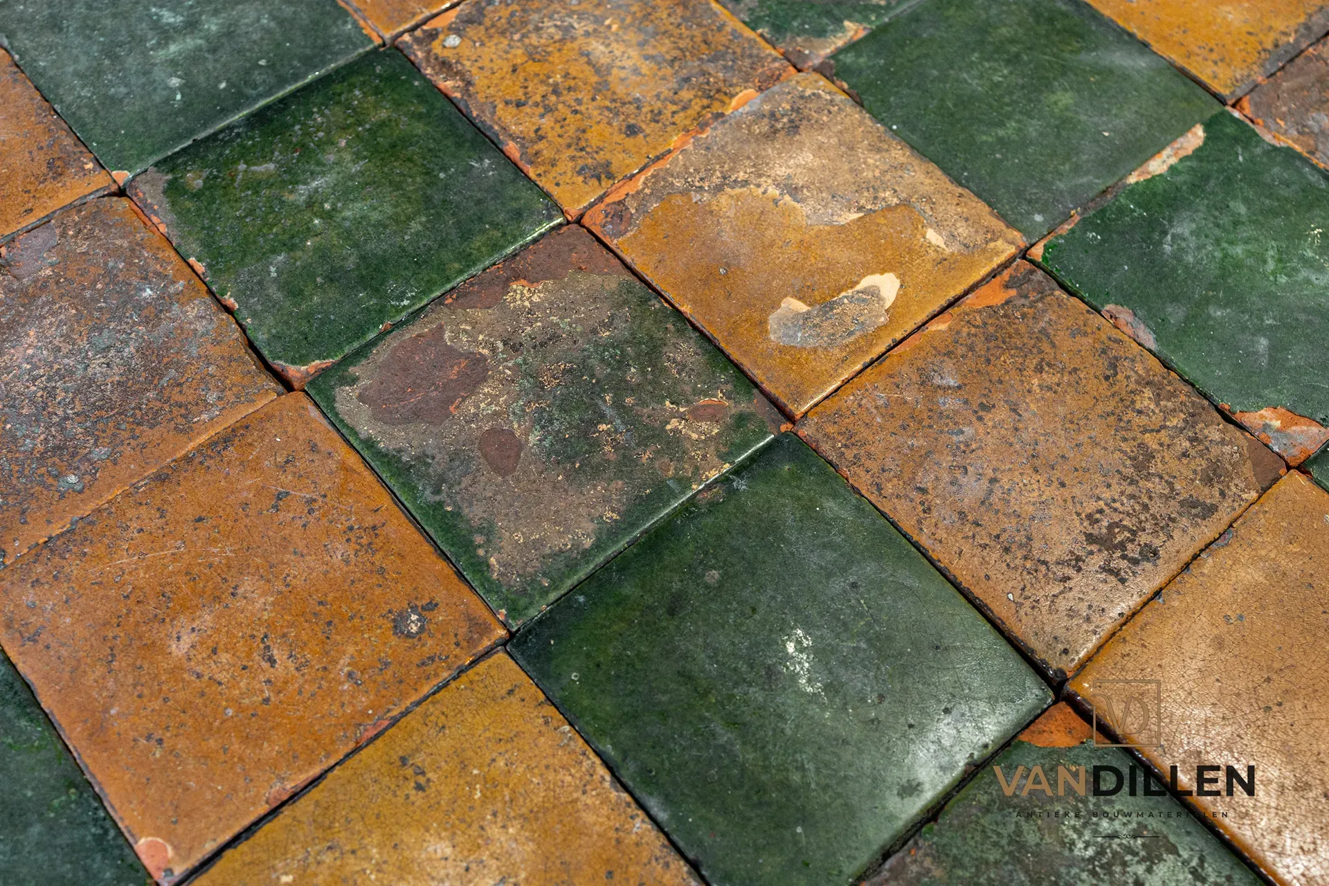 Estrikken Groen Glazuur Antiek
