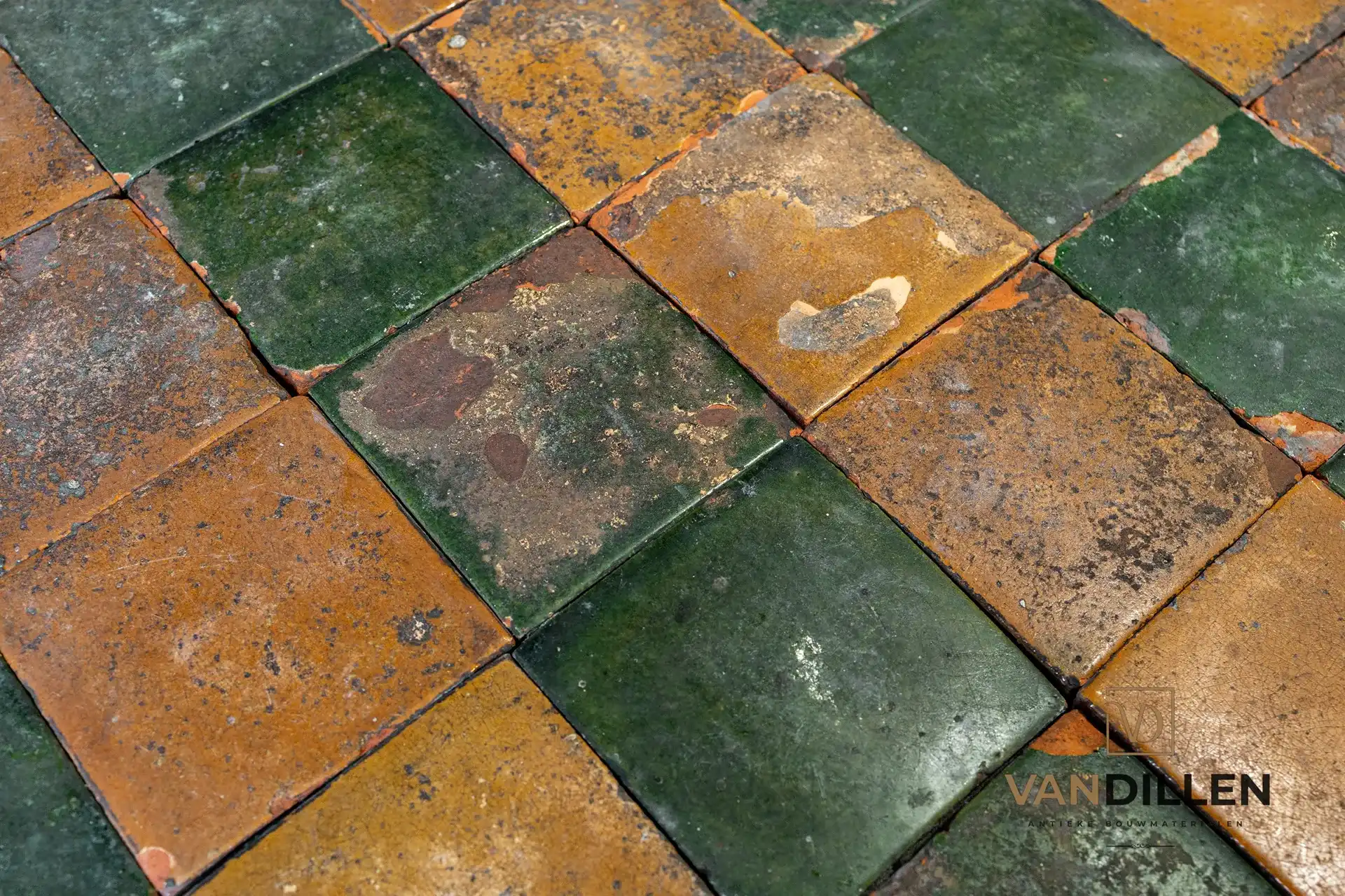 Estrikken Groen Glazuur Antiek