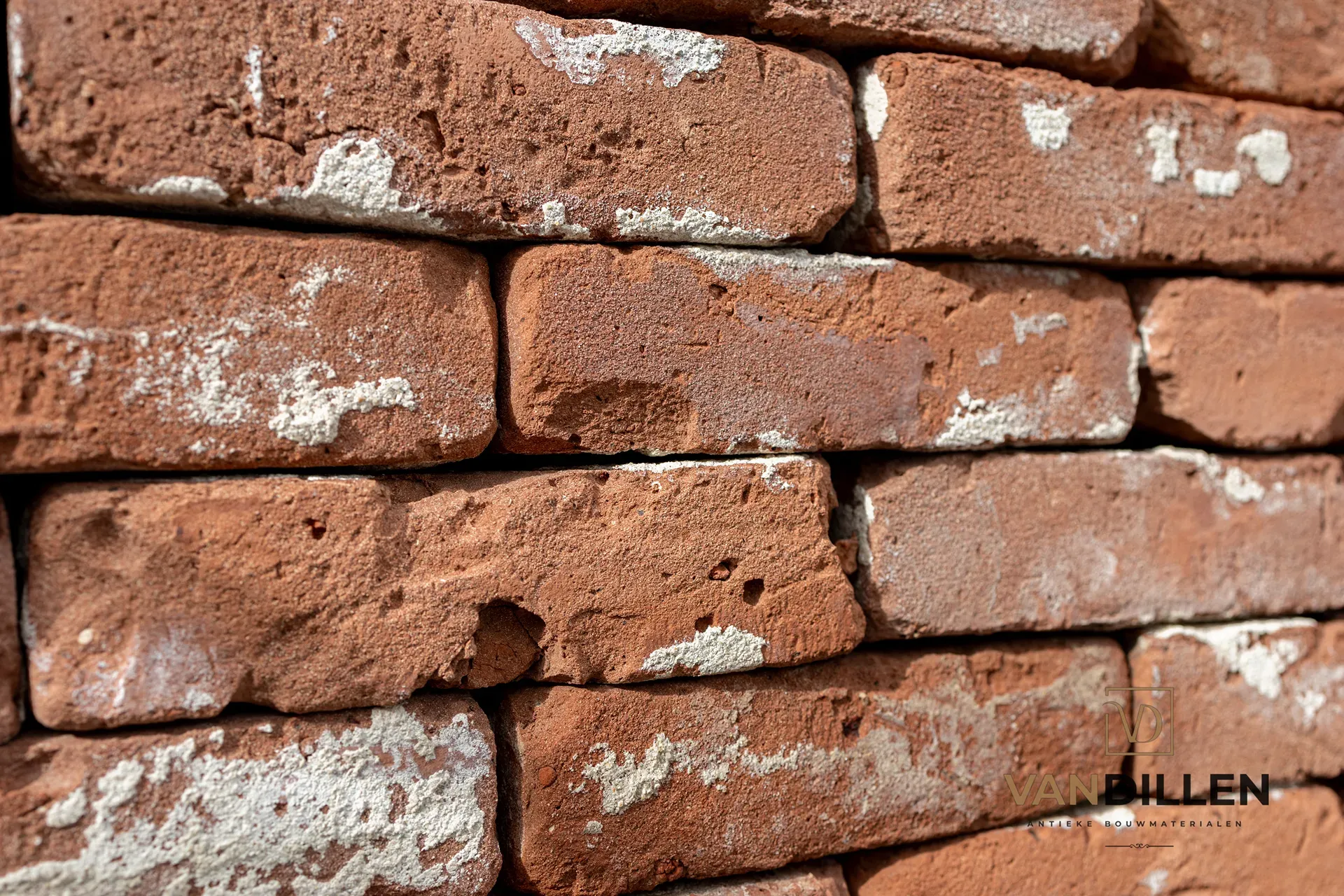 Reclaimed facing bricks cleaned of mortar