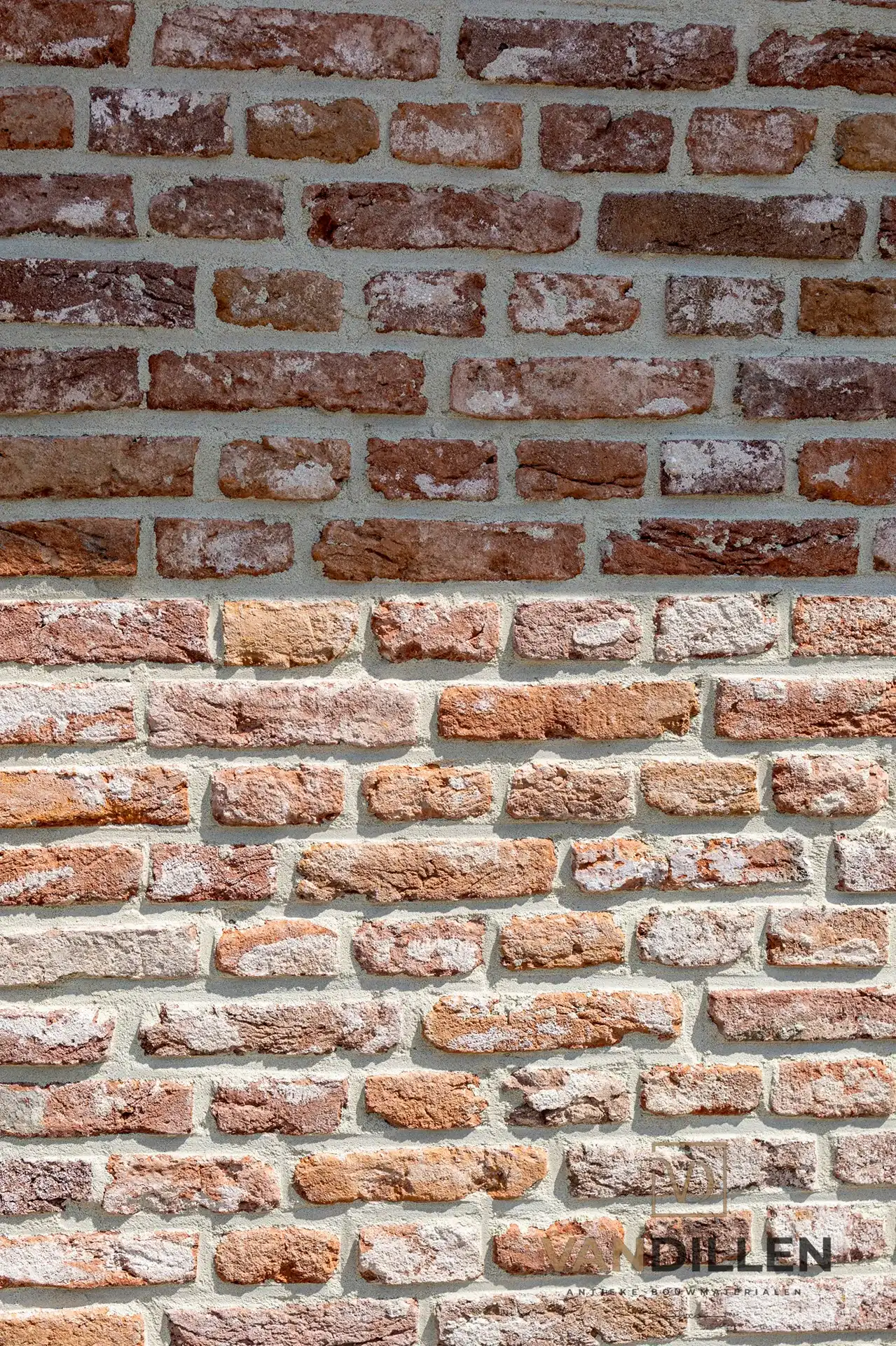 Halfsteens Kruisverband Met Oude Bakstenen Metselen