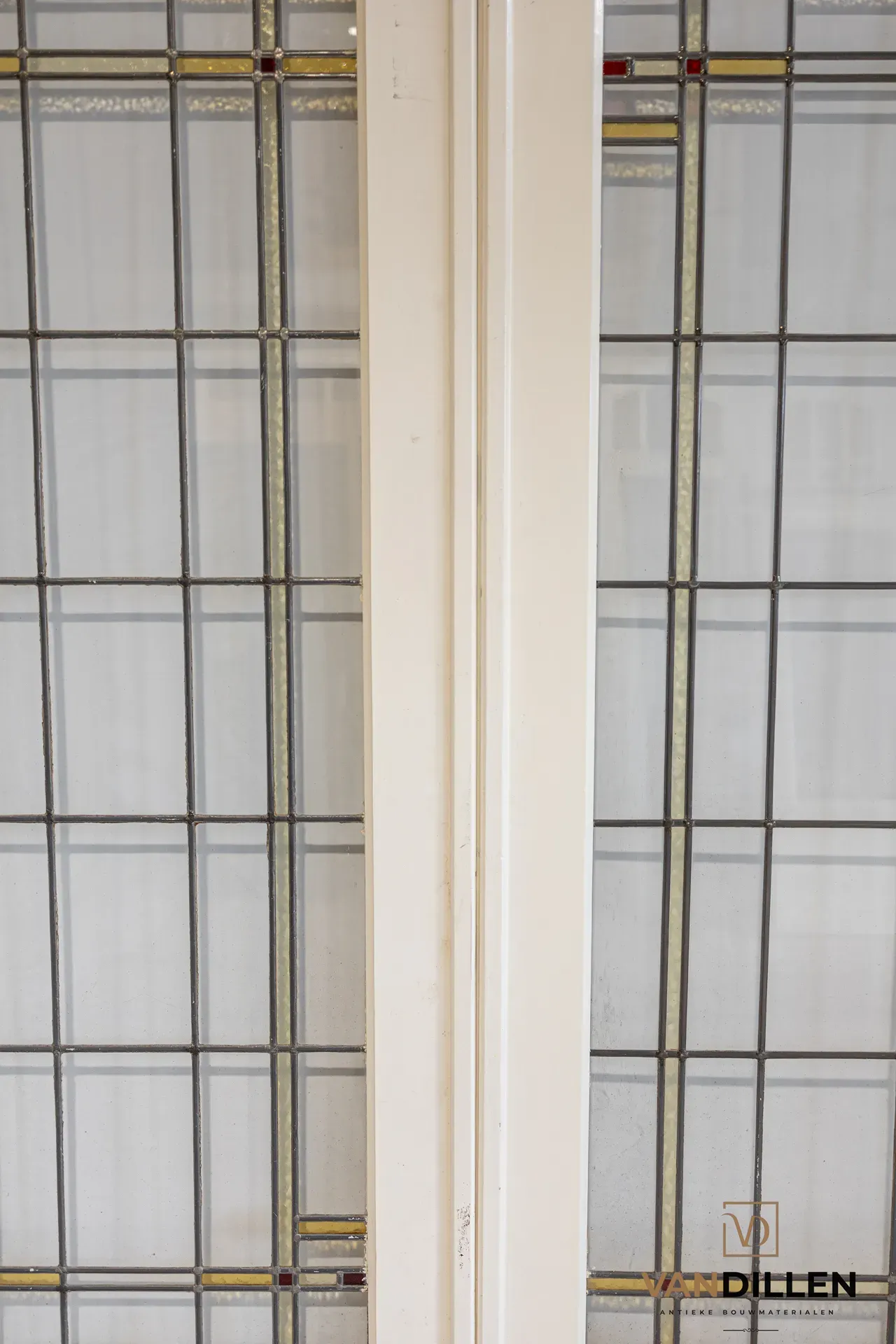 Nr 95; Oude ensuite deuren glas in lood 213.5 x 165 3