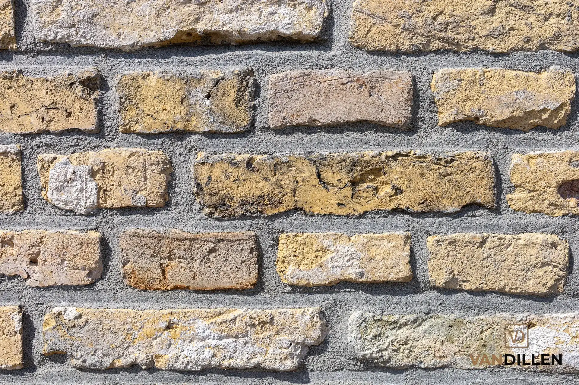 Muur Van Oude Gele Metselstenen