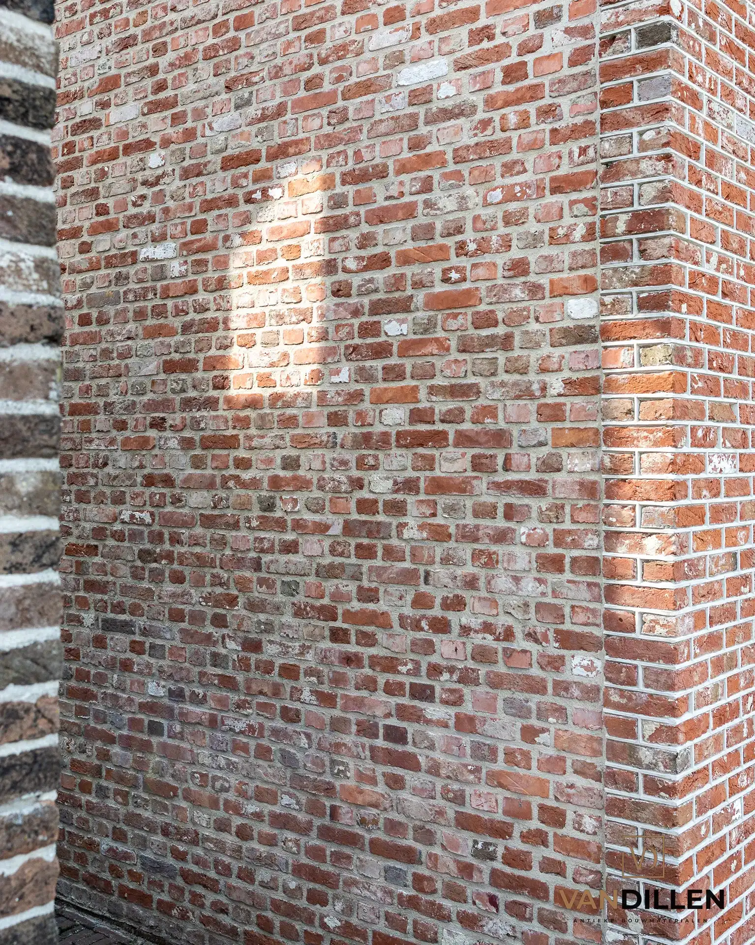 Muur Van Oude Metselstenen Nieuwbouw