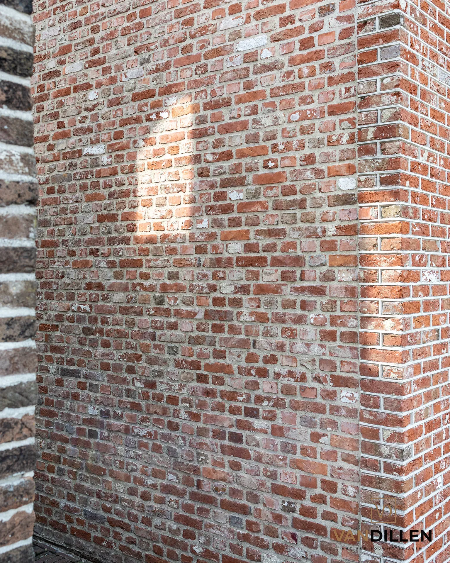 Muur Van Oude Metselstenen Nieuwbouw