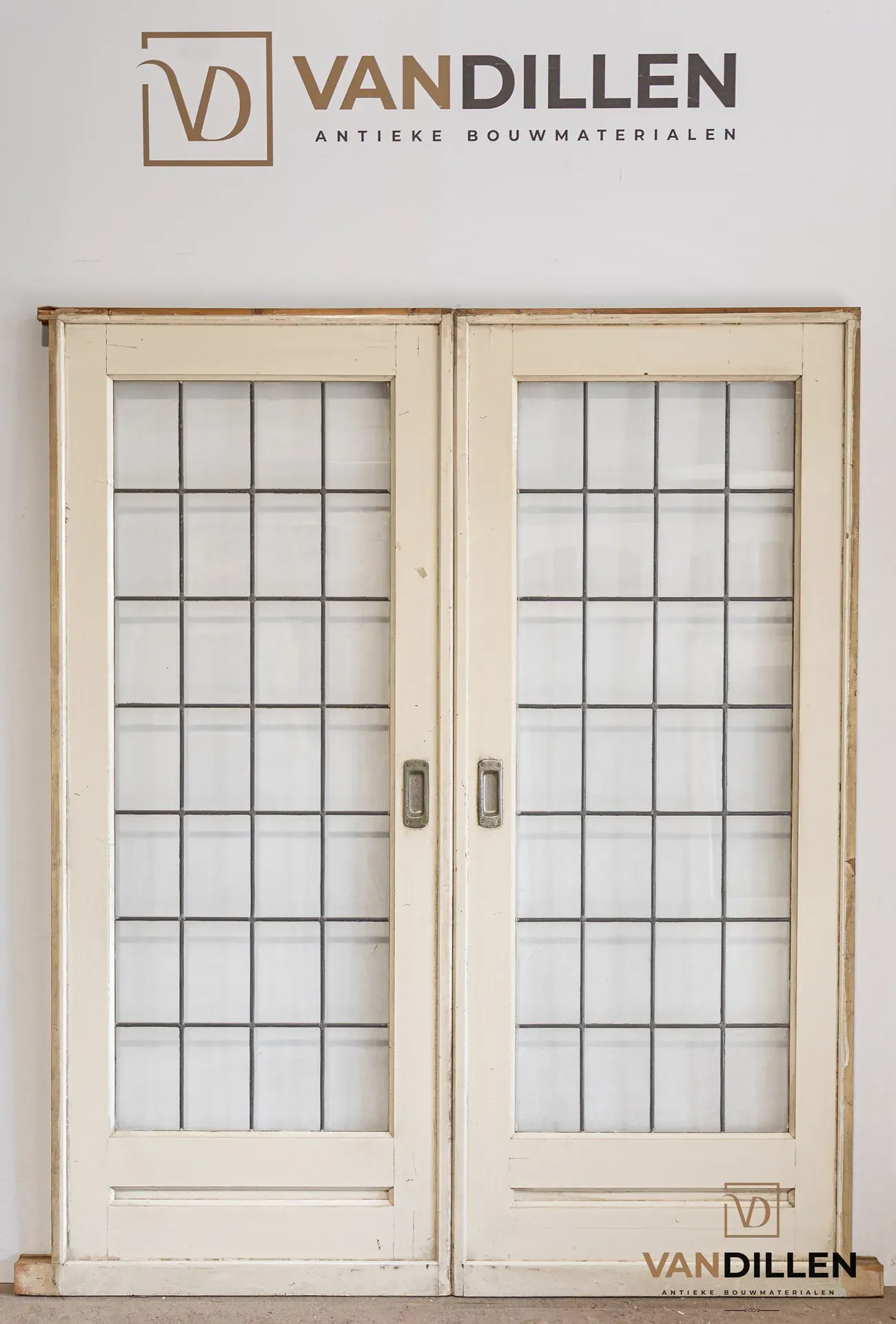 No. 123: Period sliding doors with stained glass, 201.5 x 73CM