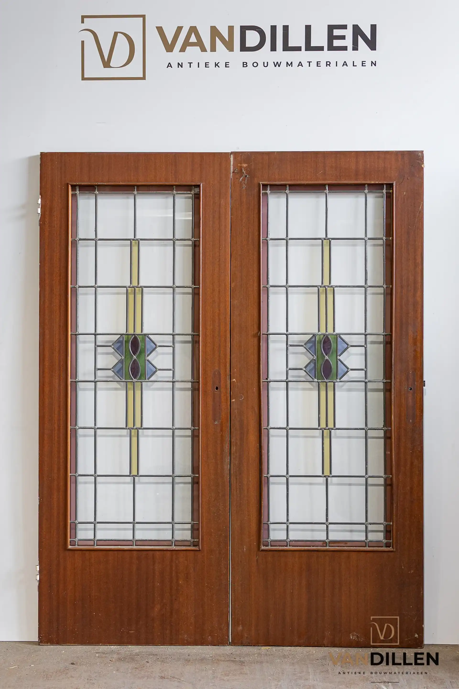 Nr 104 Oude Vouwdeuren Glas In Lood