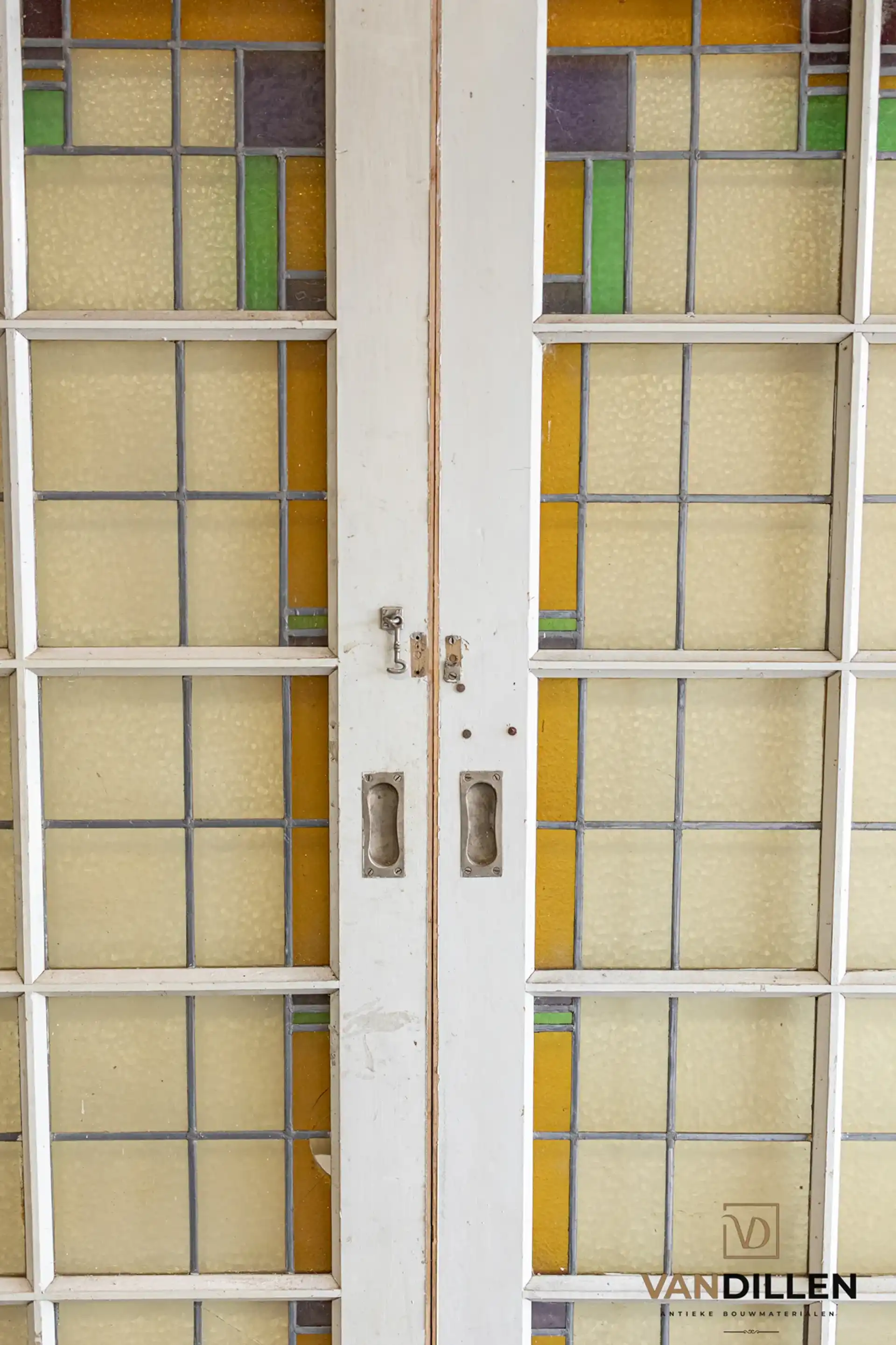 Nr 116 Oude Glas In Lood Met Kleur Art Deco