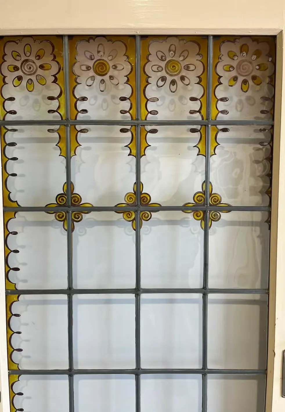 Nr 117 Art deco ensuite deuren gebrandschilderd glas in lood