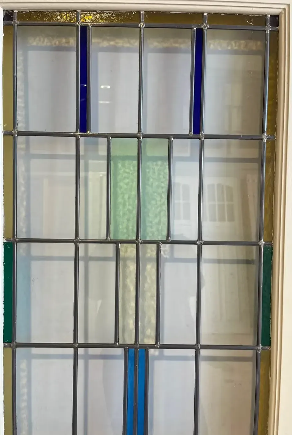 Nr 124 Art deco ensuite schuifdeuren met glas in lood