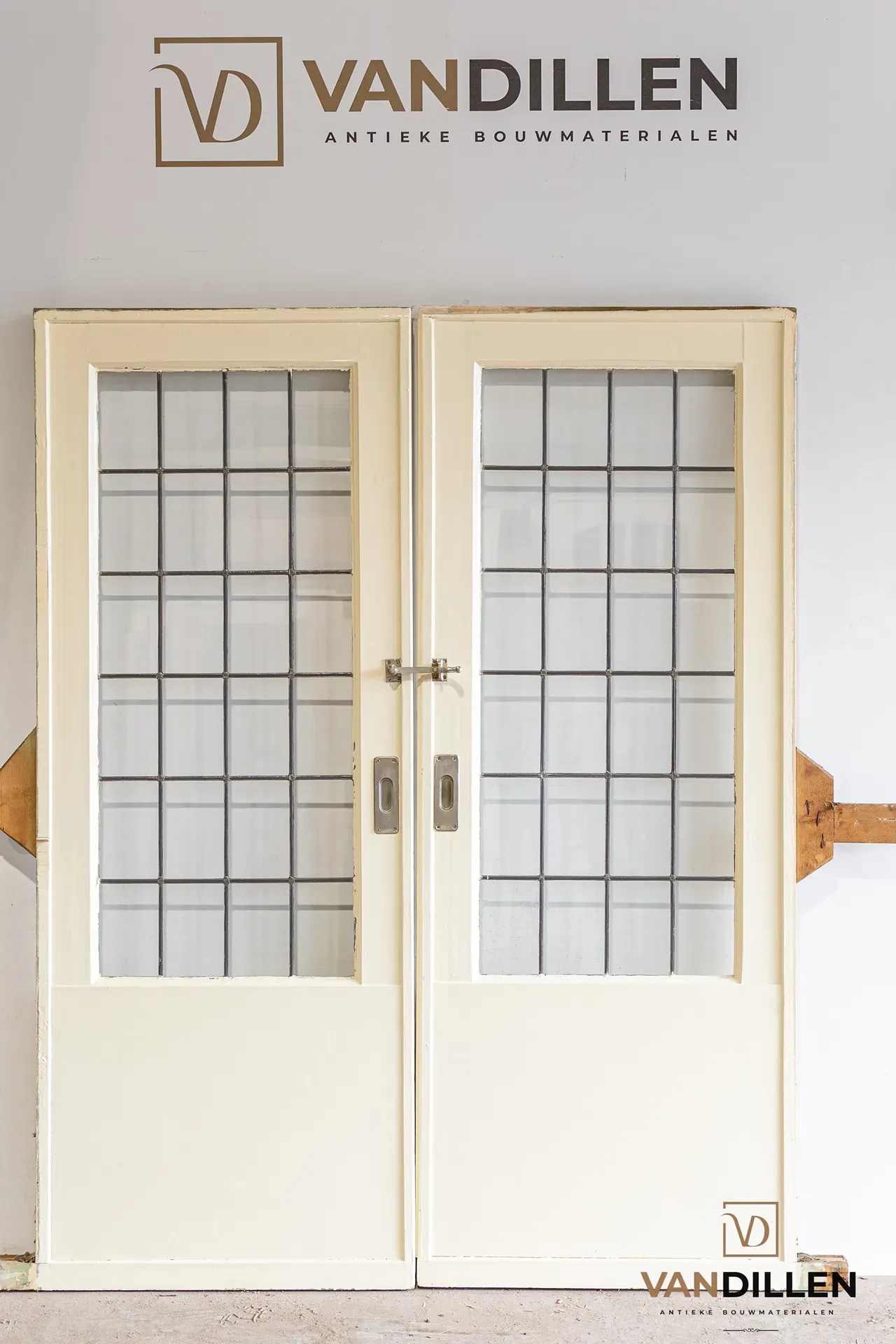 Nr 141; Antieke ensuite schuifdeuren met blankglas 
