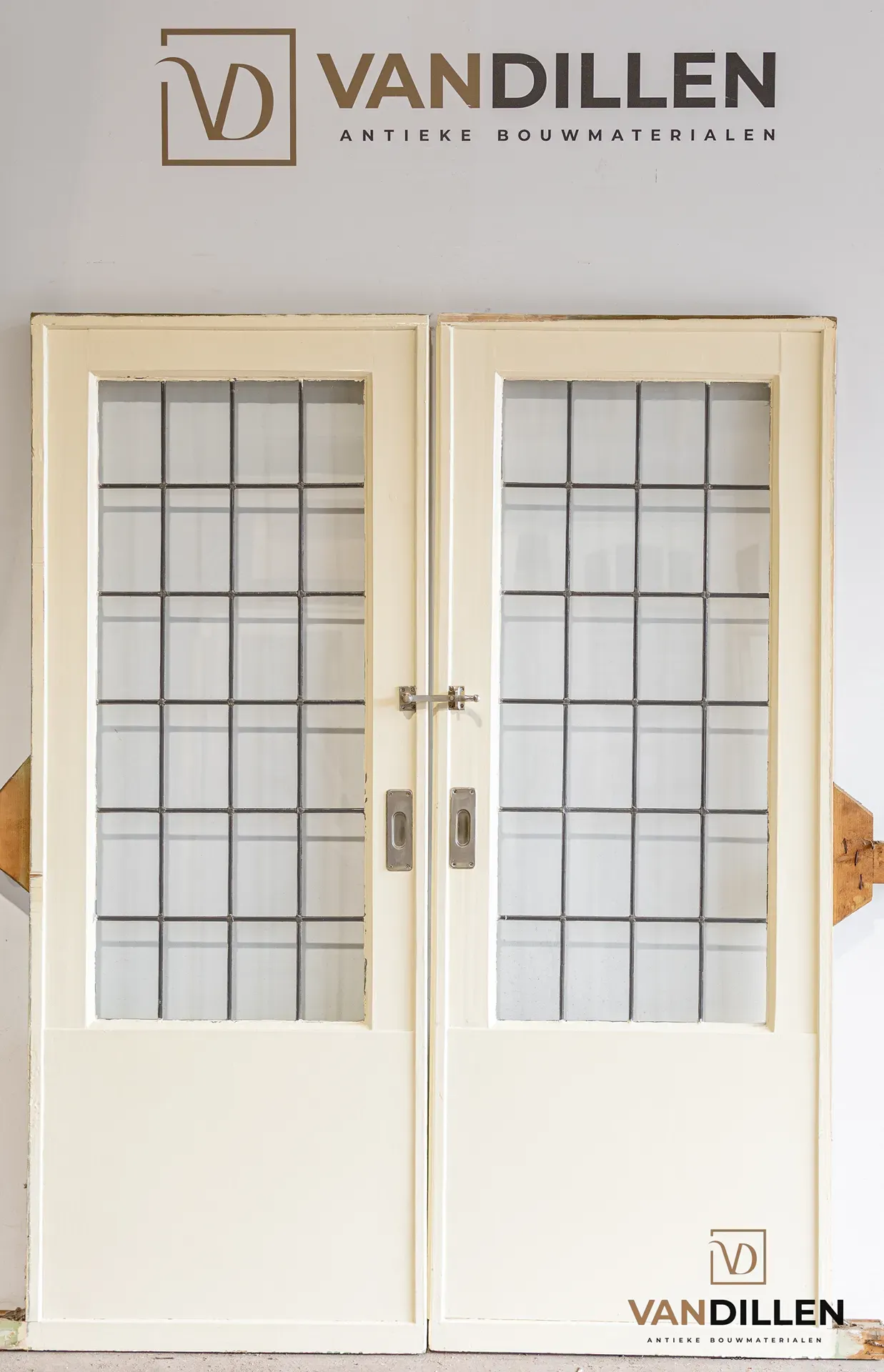 Nr 141; Antieke ensuite schuifdeuren met blankglas 