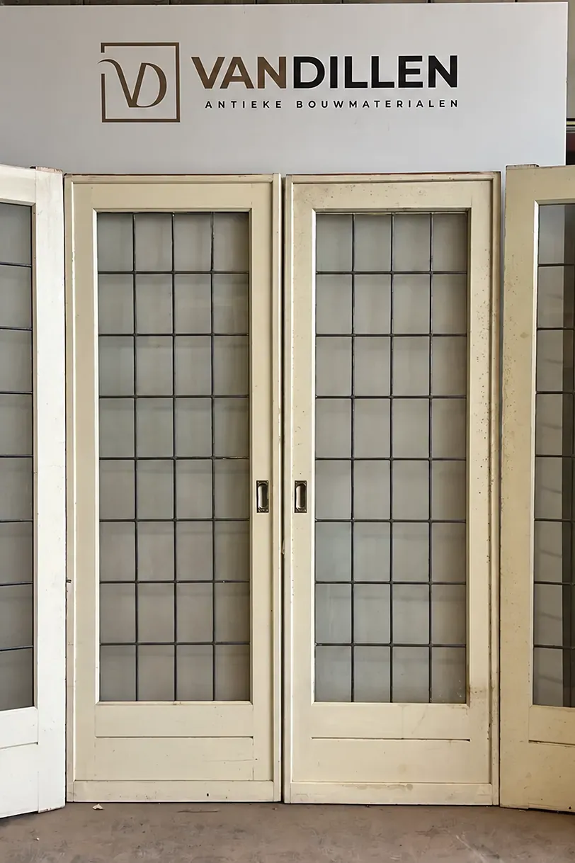 Nr 147; 4-Delige set antieke ensuite schuifdeuren, 213.5 x 73.5 CM