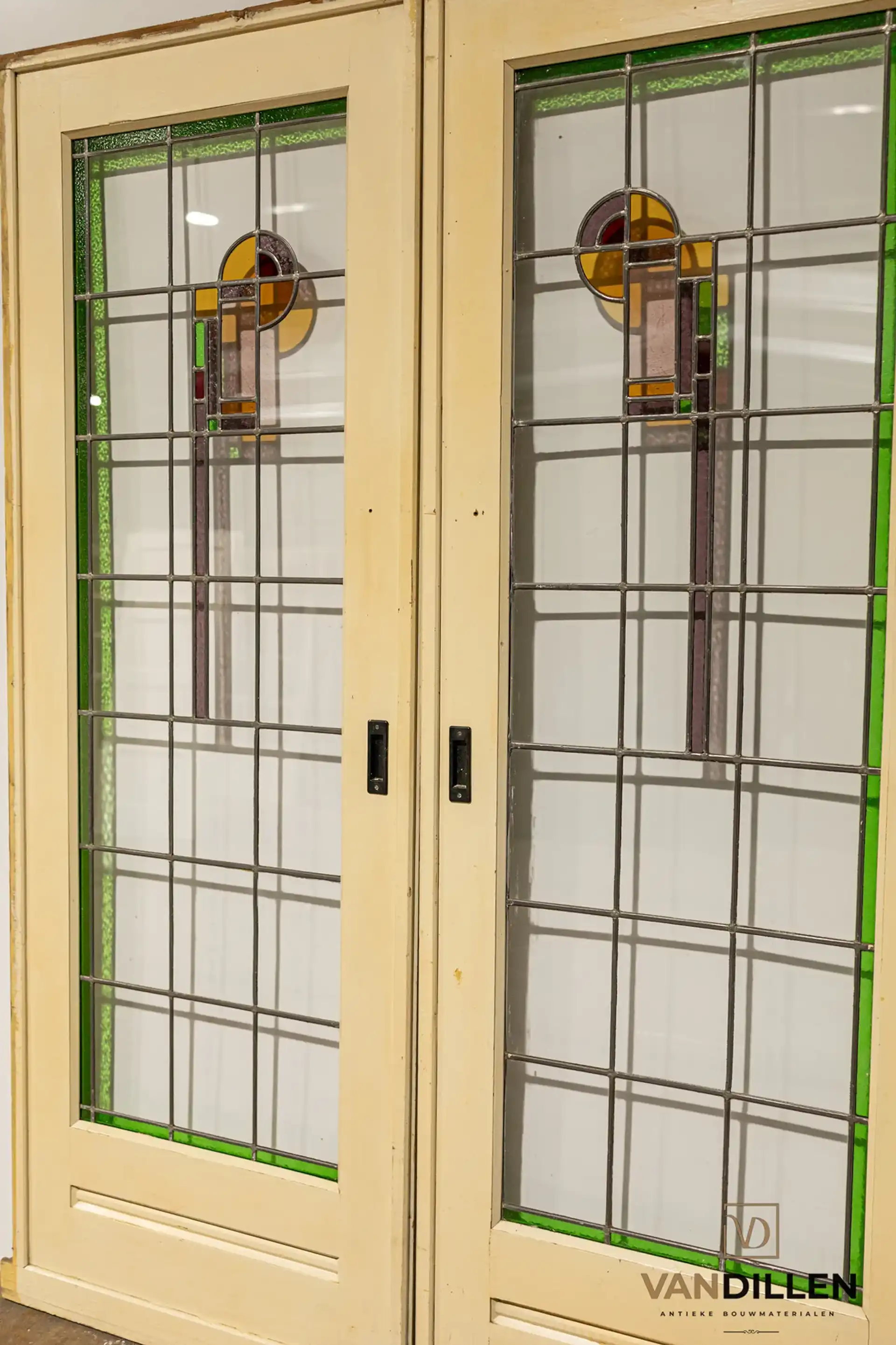 Nr 43 Antieke Oude Glas In Lood Binnendeuren